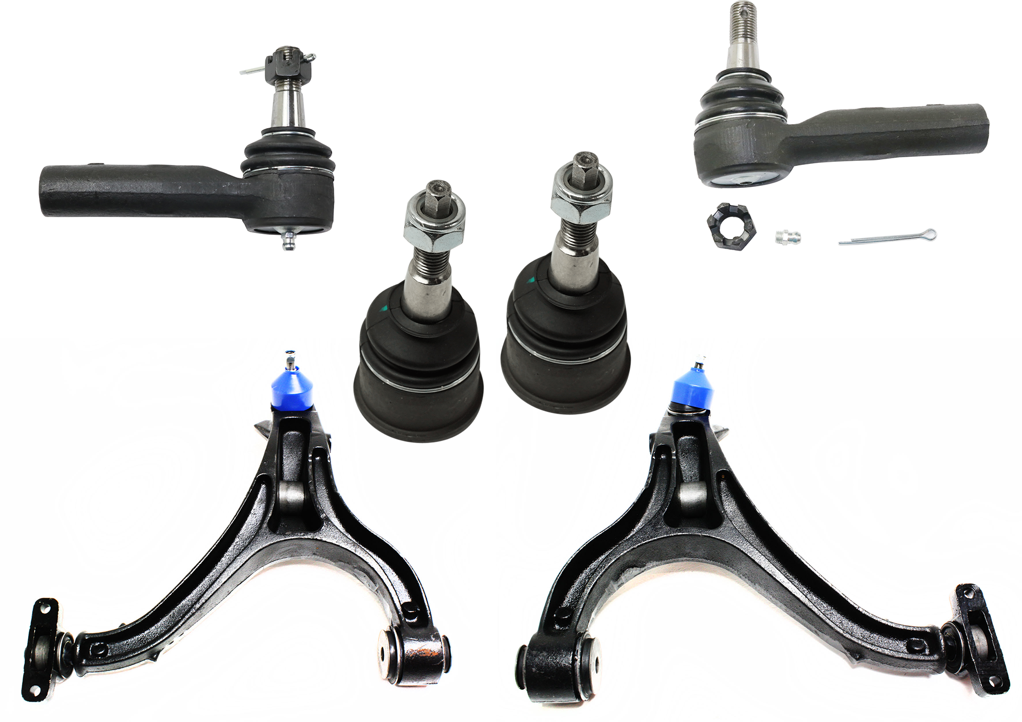 AM GRAND CHEROKEE 05-10 FRONT CONTROL ARM RH AND LH Lower w ball joint s 6 pc Kit with Ball Joint and Tie Rod End SKU KIT 072924 C1838 OEM 52089980AF 52089981AF 2601692