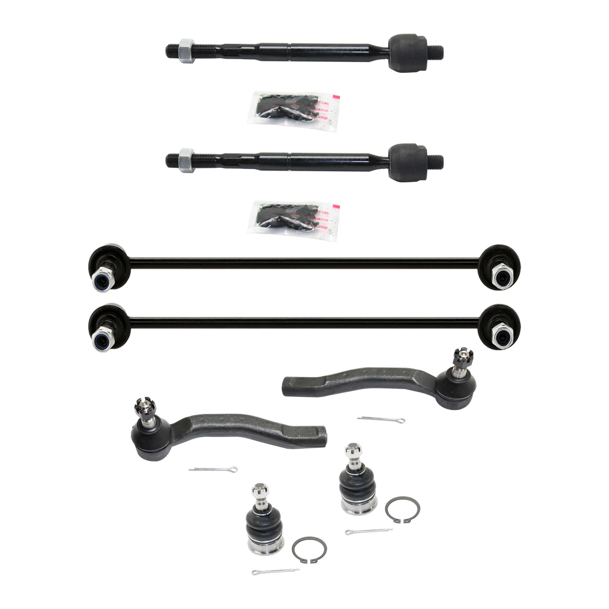 AM YARIS 06-08 SWAY BAR LINK 8 pc Kit with Tie Rod End and Ball Joint SKU KIT 072924 C1920 OEM 4882052030-4806859035-48069590