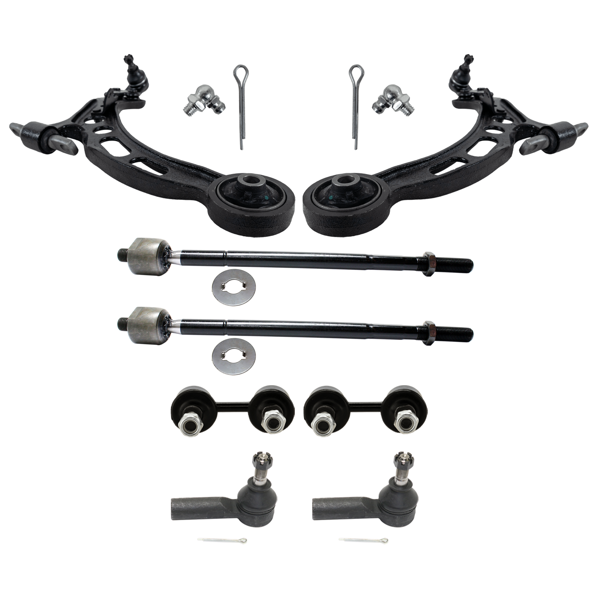 AM CAMRY ES300-92-96 FRONT CONTROL ARM RH AND LH Lower w ball joint s 8 pc Kit with Sway Bar Link and Tie Rod End SKU KIT 072924 C1988 OEM 4806833020-4806806010-480683