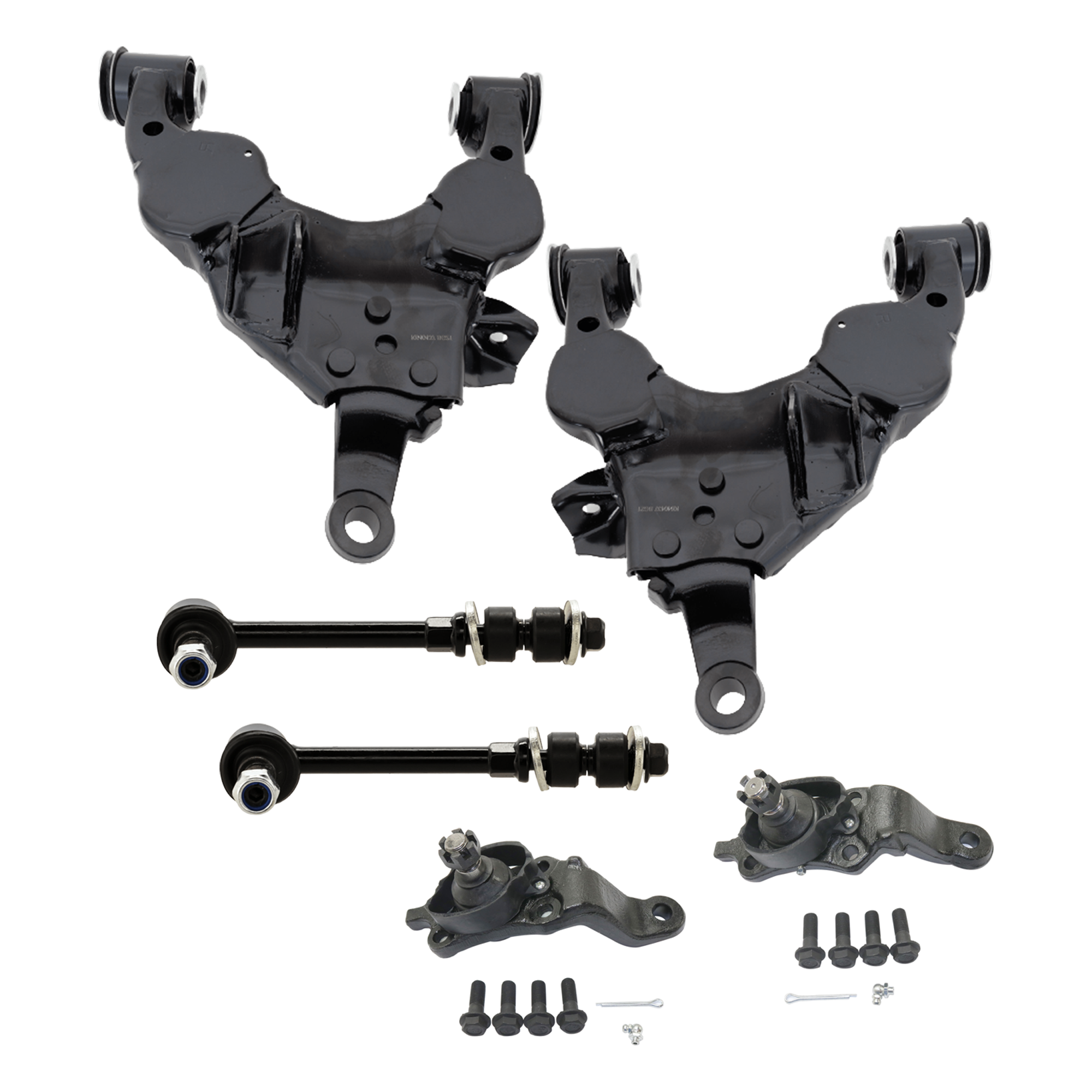AM SEQUOIA 05-07 FRONT CONTROL ARM RH AND LH Lower 6 pc Kit with Ball Joint and Sway Bar Link SKU KIT 072924 C1993 OEM 1015281-2601633-5051344-104805