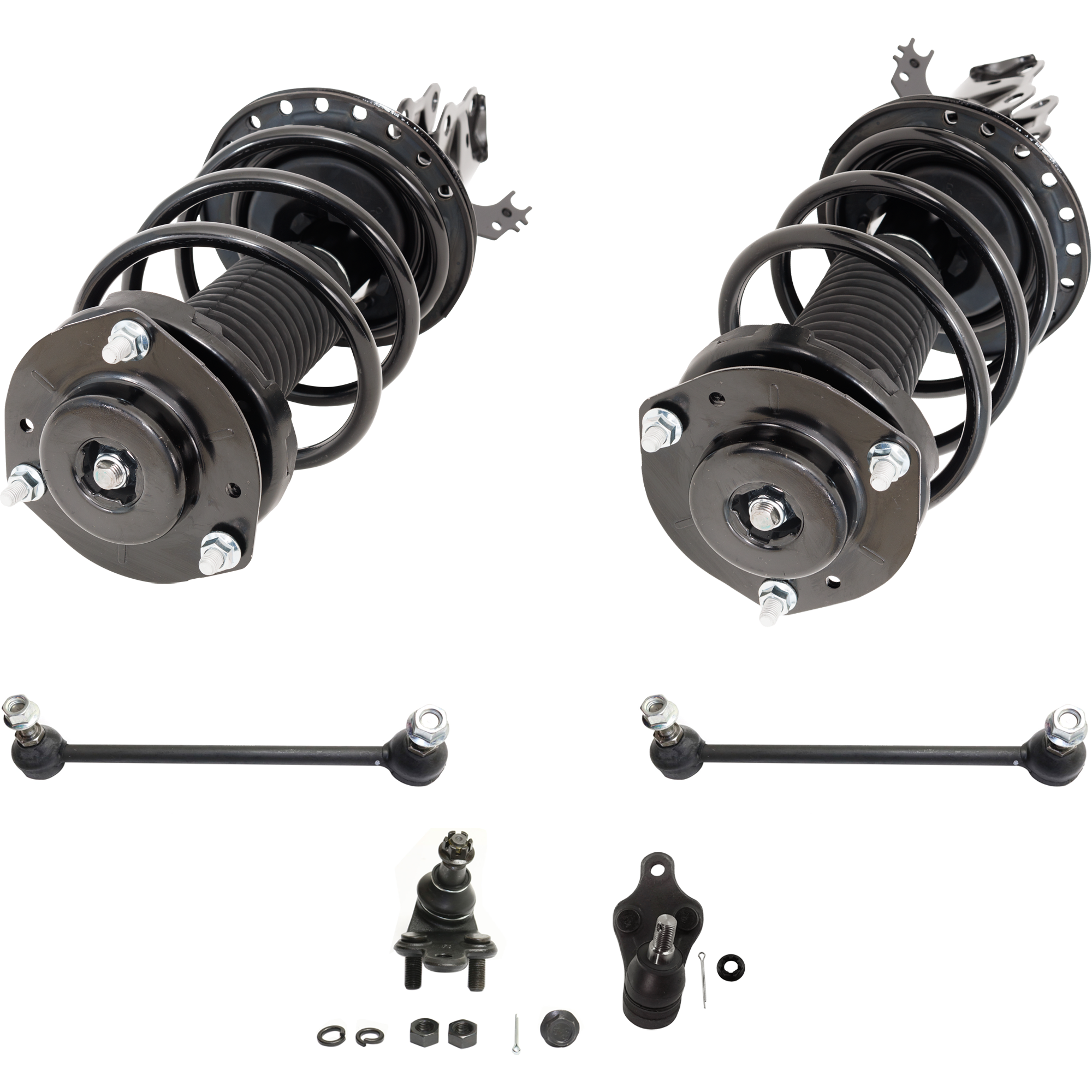 AM CAMRY 12-17 FRONT LOADED STRUT RH AND LH 6 pc kit Gas Charged Twin tube with Ball Joint and Sway Bar Link SKU KIT 072924 C2015 OEM 101-583-926-016-522-000-000-000-000