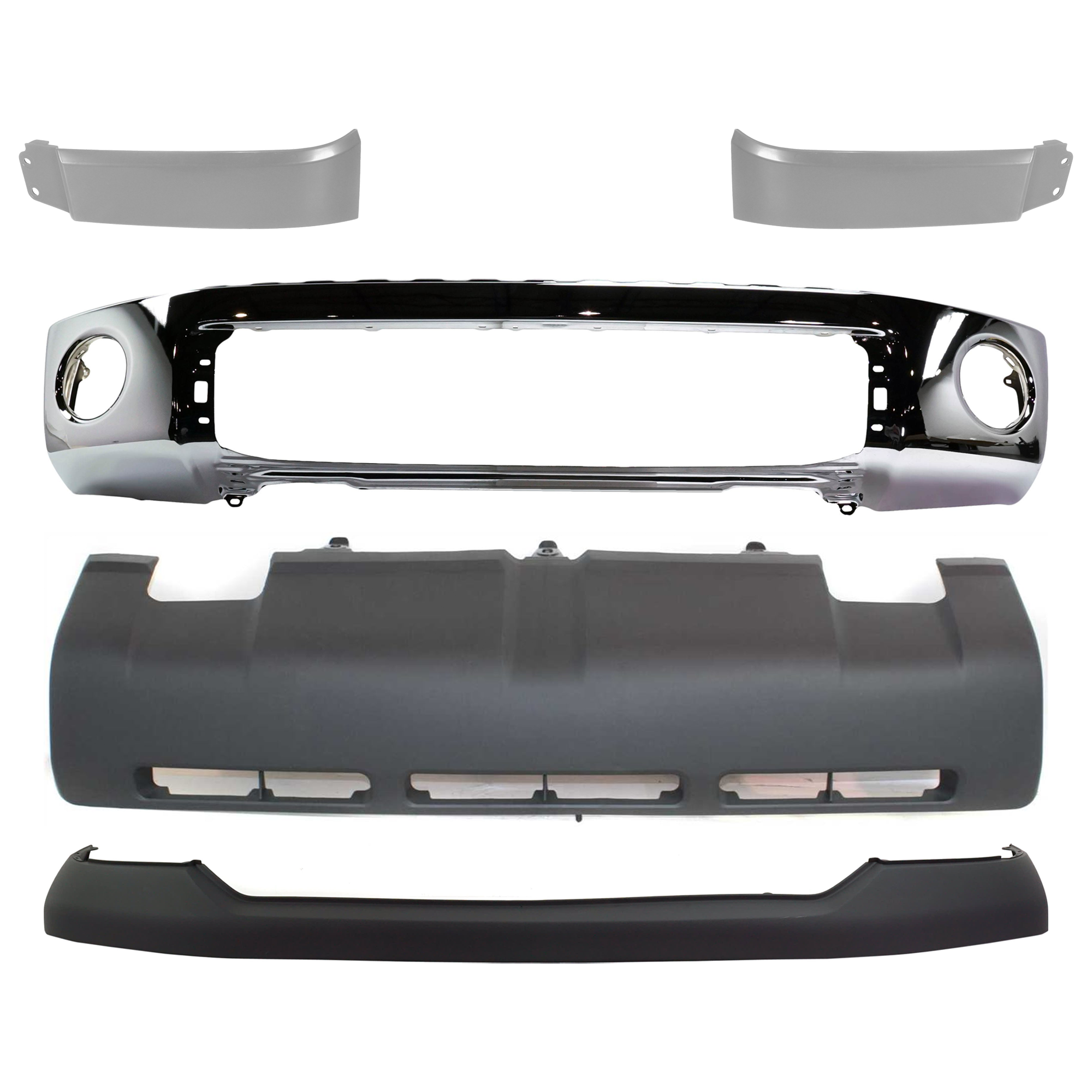 AM TUNDRA 07-09 FRONT BUMPER 5 pc kit w Valance Bumper Cover and Headlight Filler SKU KIT 072924 C2035 Partslink TO1002182 TO1014100 TO1243100 TO1242100 TO1095199 OEM 521110C021-521290C901-539310C9
