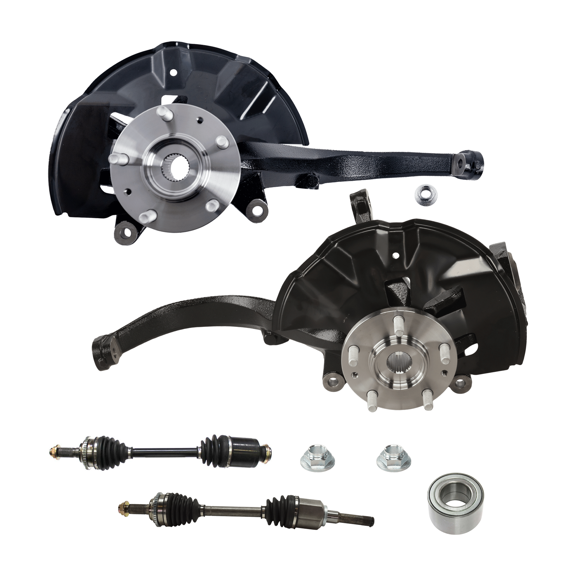 AM FUSION 10-12 MILAN 10-11 FRONT KNUCKLE RH AND LH 5 pc Kit Steering with Axle Assembly and Wheel Bearing SKU KIT 072924 C2046