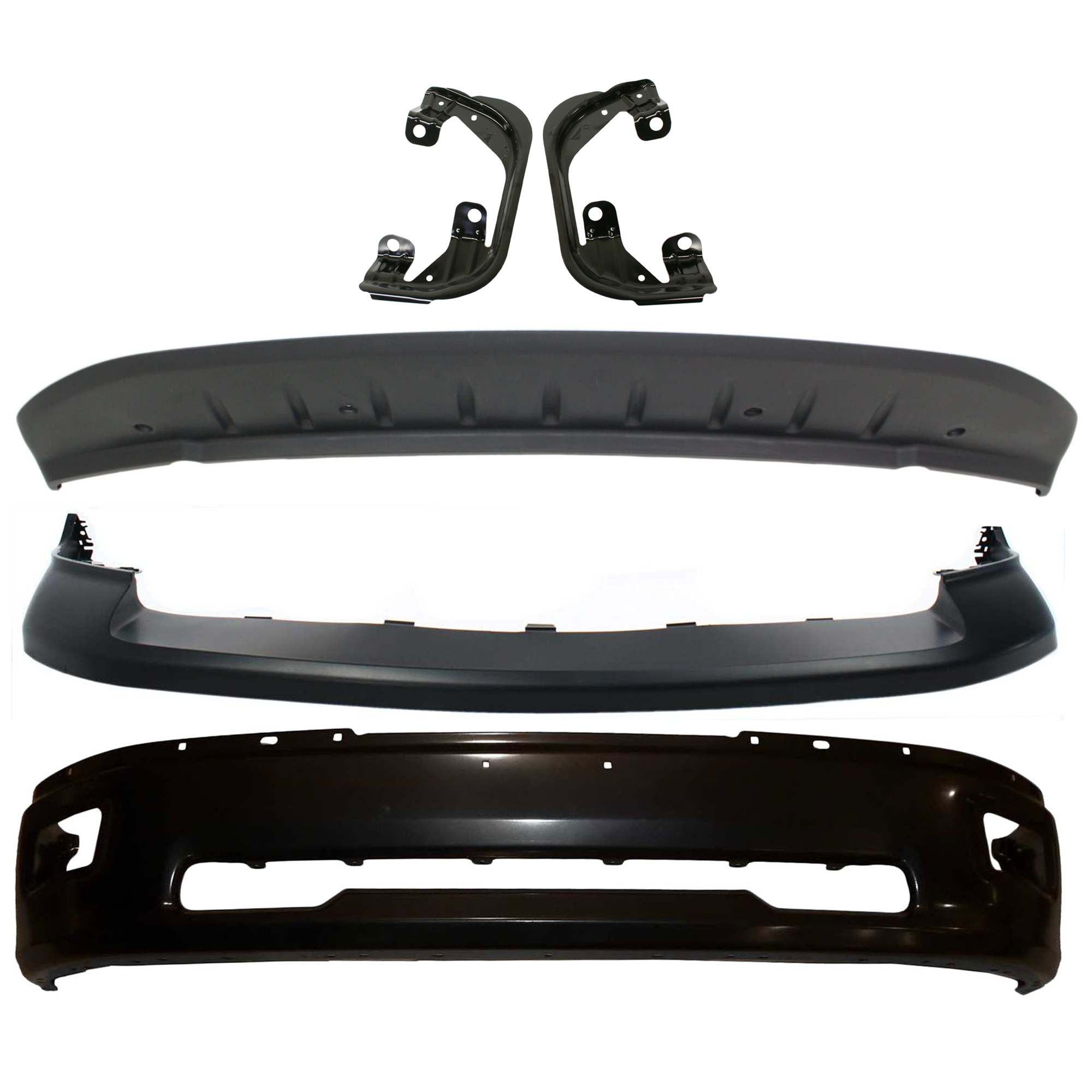 AM RAM 09-12 FRONT BUMPER 5 pc kit w Bumper Cover Valance and Fog Light Bracket SKU KIT 072924 C2146 Partslink CH1002384 CH1014101 CH1061100 CH1090133 OEM 68206067AA 55112609AA 1JL39TZZ