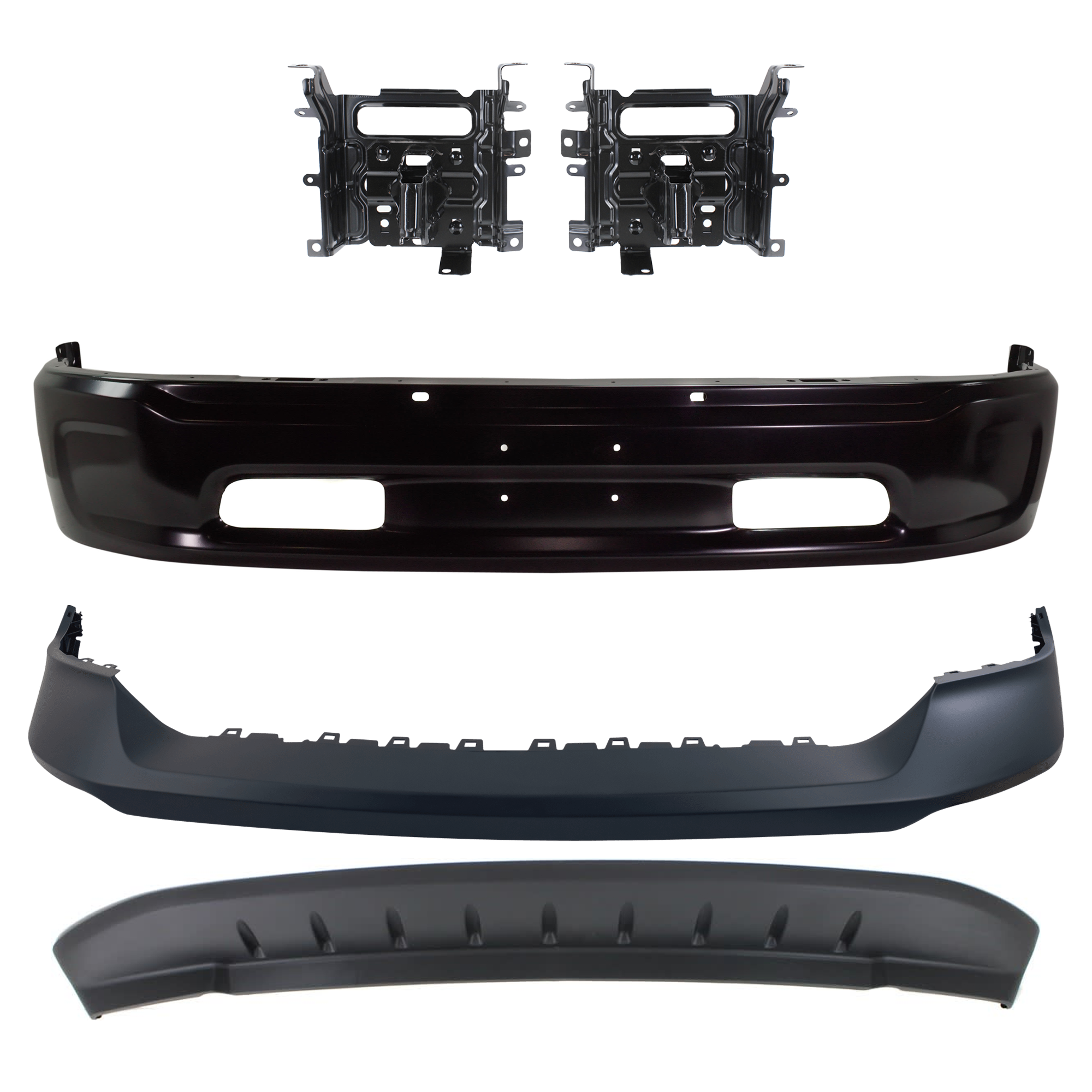 AM 1500-14-18-1500 CLASSIC 19-21 FRONT BUMPER Lower 5 pc kit w Bumper Cover Valance and Bumper Bracket SKU KIT 072924 C2154 Partslink CH1002401 CH1061104 CH1014108 CH1090147 OEM 68160856AC 68232485AA 68197697