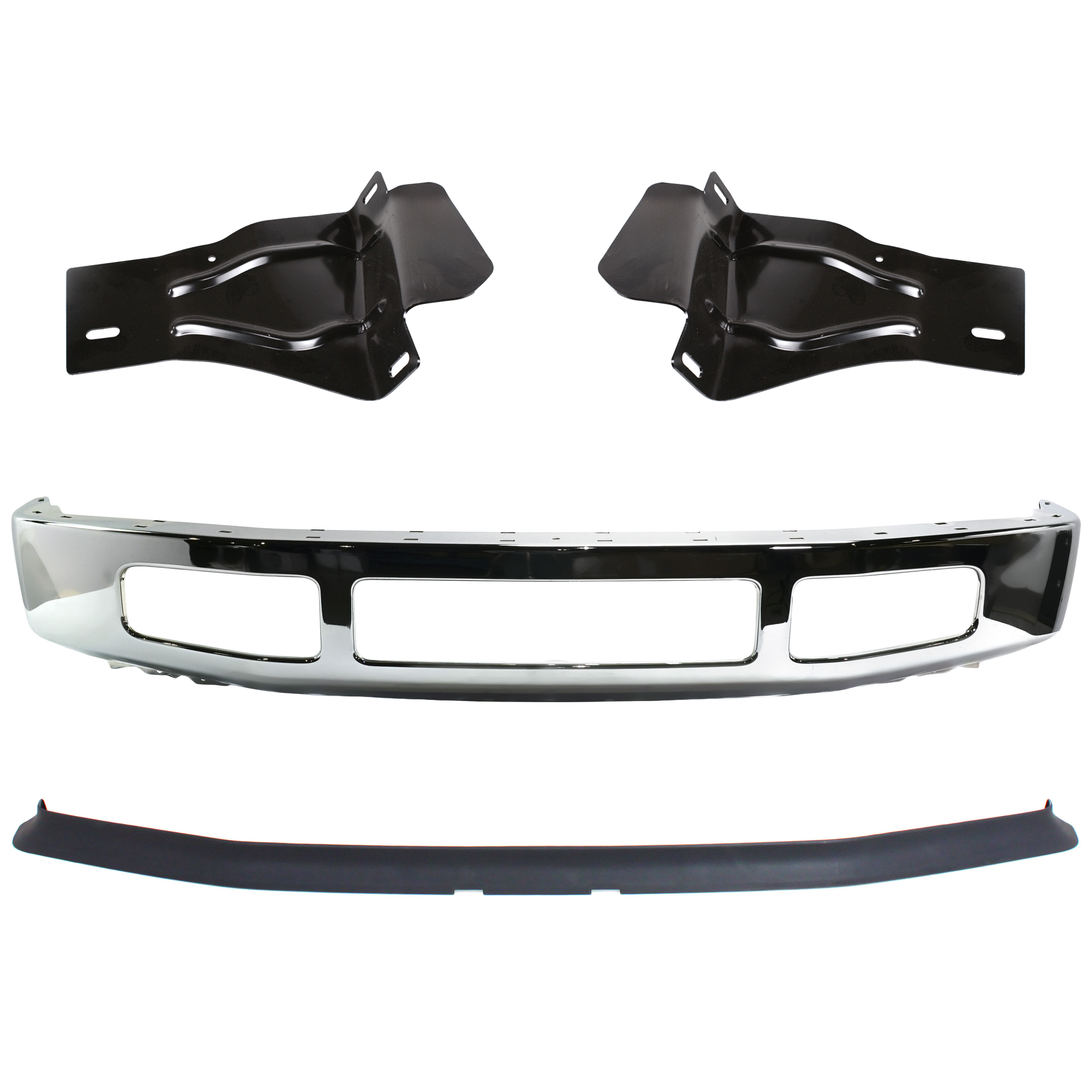 AM F 250 F 350 SUPER DUTY 08-10 FRONT BUMPER 4 pc kit w Valance and Bumper Bracket SKU KIT 072924 C2181 Partslink FO1002406 FO1066174 FO1067174 FO1093114 OEM 8C3Z17757B 8C3Z17B837A 8C3Z17B