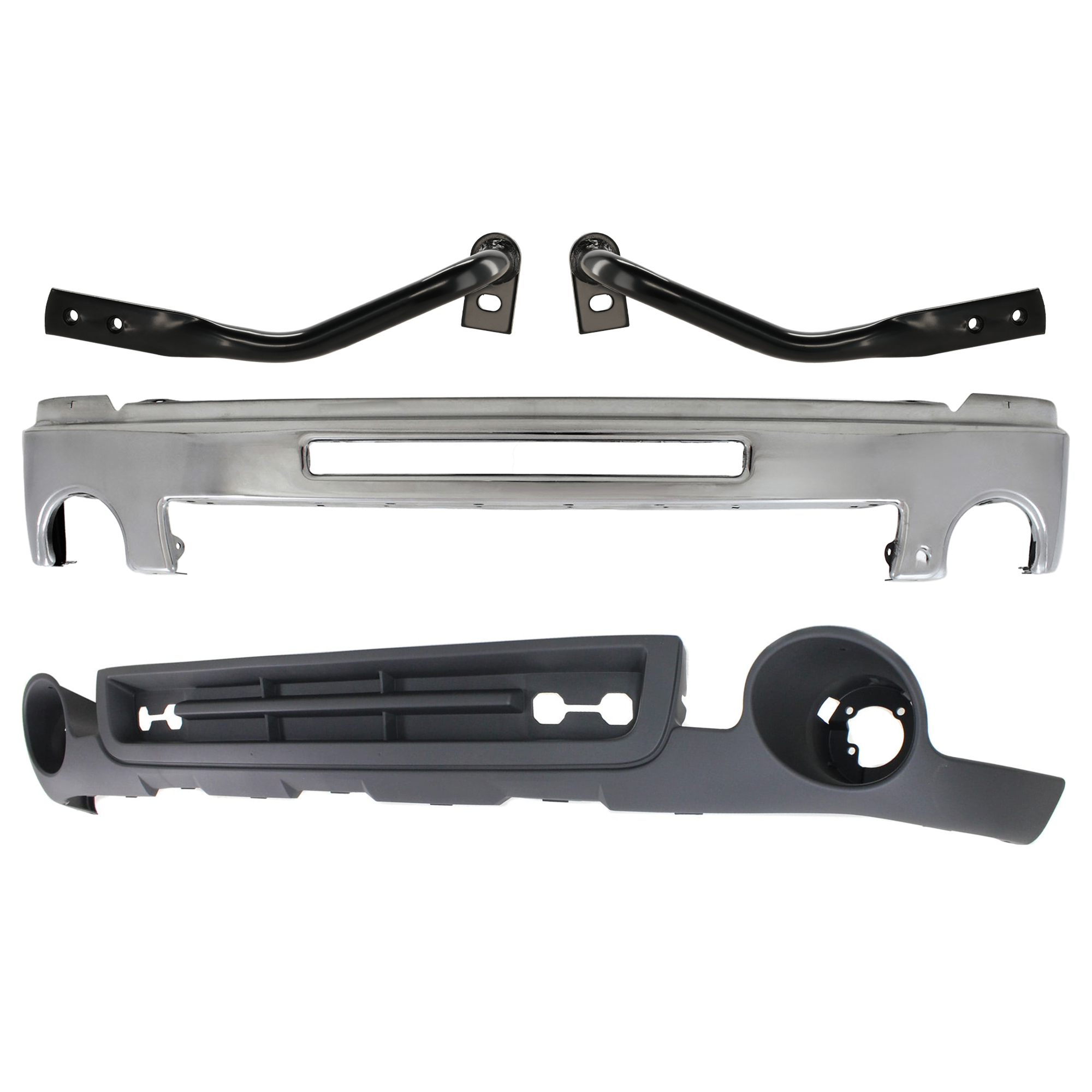 AM SIERRA 2500-3500 HD 07-10 FRONT BUMPER 4 pc kit w Valance and Bumper Bracket SKU KIT 072924 C2190 Partslink GM1002834 GM1043107 GM1042107 GM1092218 OEM 15902856-22861859-22861858-159