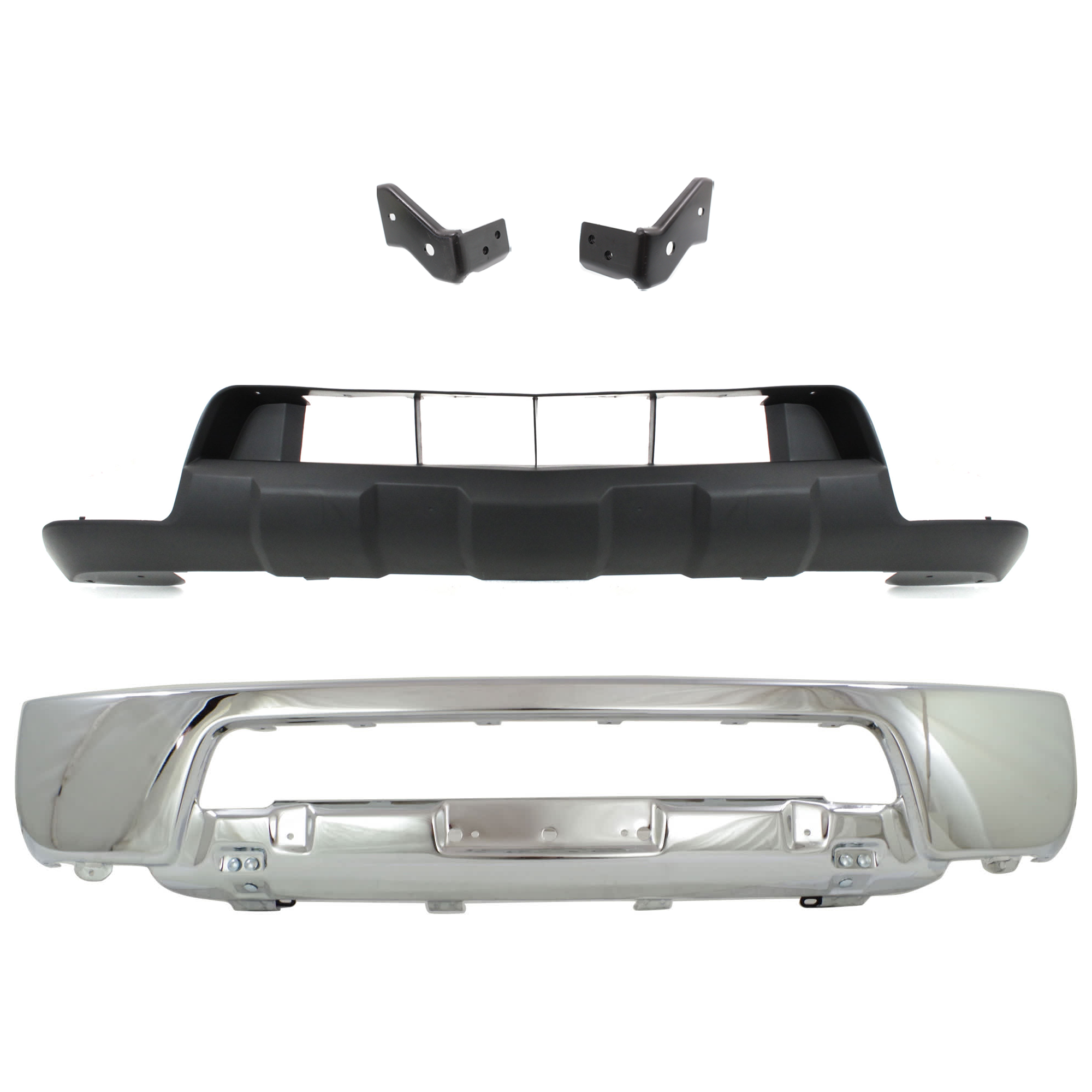 AM FRONTIER 05-08 FRONT BUMPER 4 pc kit w Valance and Bumper Bracket SKU KIT 072924 C2214 Partslink NI1002140 NI1042100 NI1043100 NI1015100 OEM 62014EA810-62215ZL00B 62214ZL0