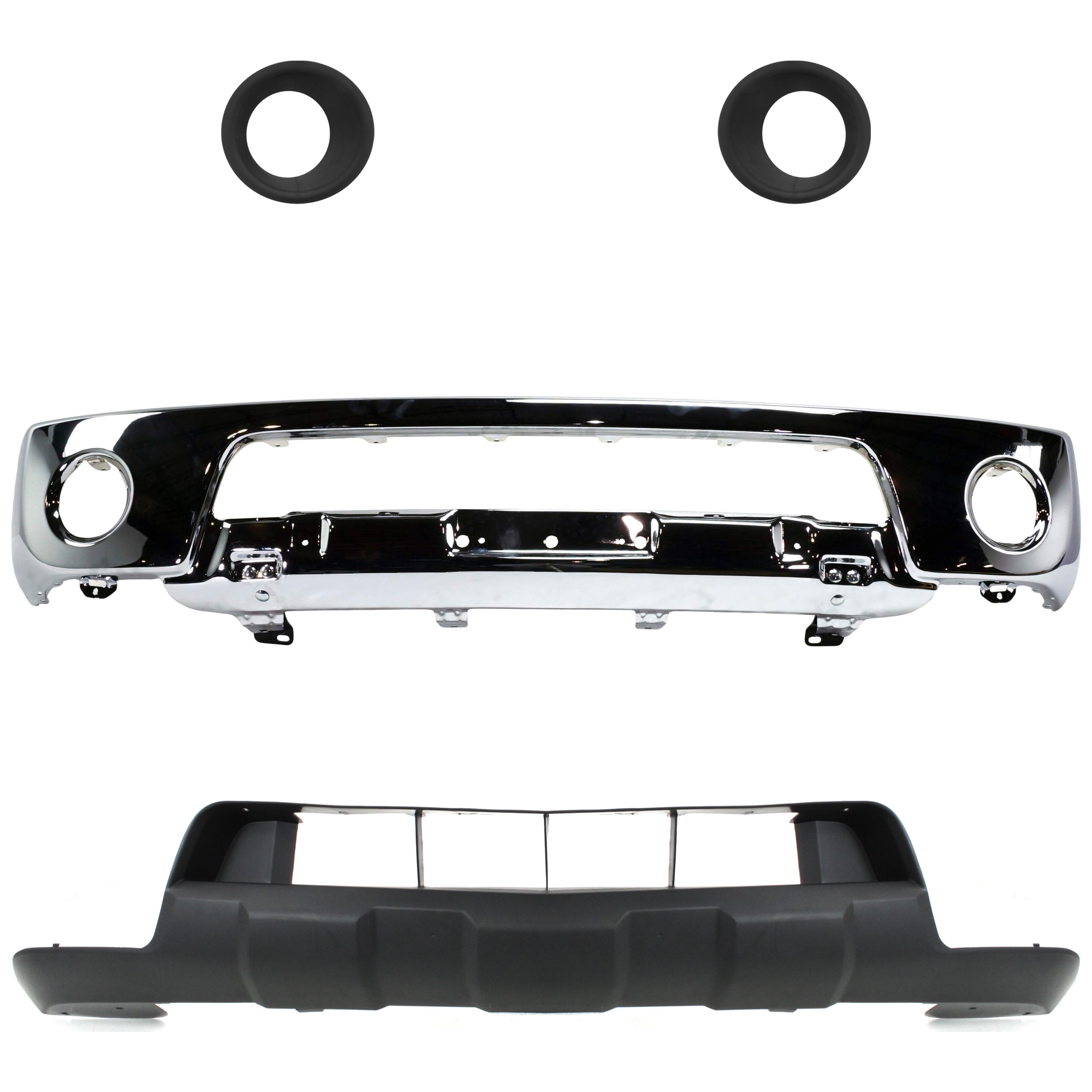 AM FRONTIER 05-08 FRONT BUMPER 4 pc kit w Valance and Fog Light Trim SKU KIT 072924 C2265 Partslink NI1002138 NI1039117 NI1038117 NI1015100 OEM 62014EA800-62256EA800-62257EA8