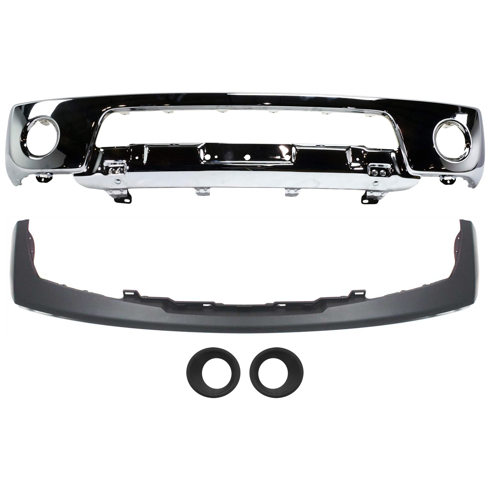AM FRONTIER 05-08 FRONT BUMPER 4 pc kit w Bumper Trim and Fog Light Trim SKU KIT 072924 C2266 Partslink NI1002138 NI1000224 NI1039117 NI1038117 OEM 62014EA800-62025EA800-62256EA8