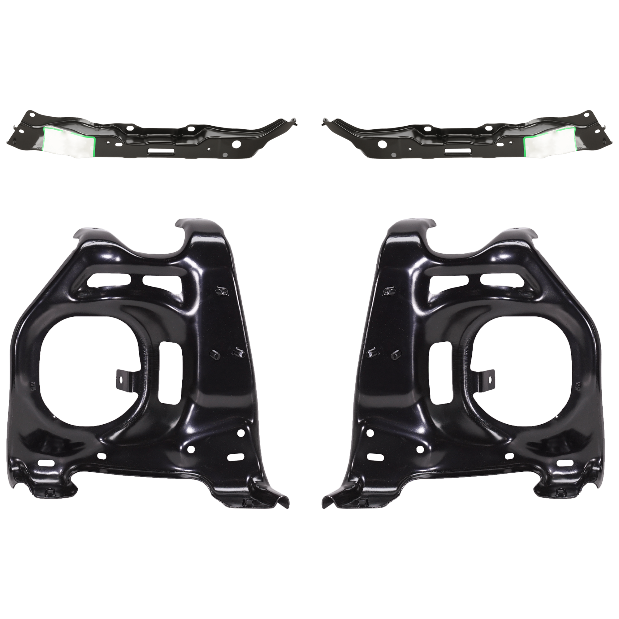 AM TUNDRA 07-13 FRONT BUMPER BRACKET RH AND LH 4 pc kit w Bumper Retainer SKU KIT 072924 C2282 Partslink TO1066166 TO1067166 TO1032108 TO1033108 OEM 521410C040-521420C030-525380C0