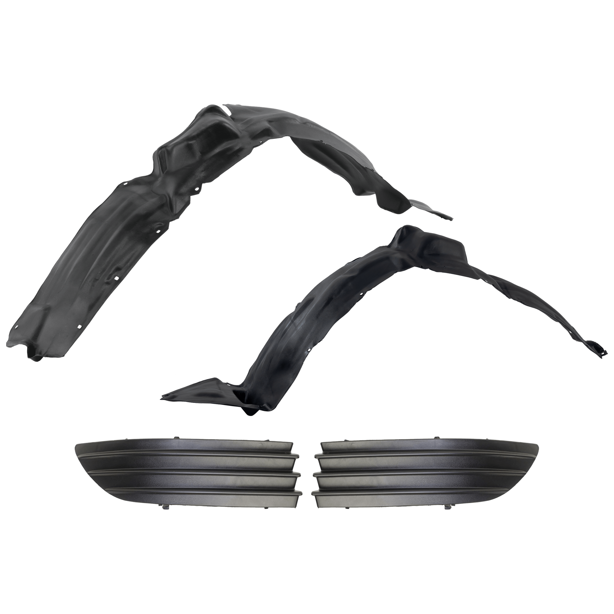 AM SIENNA 04-05 FRONT FENDER LINER RH AND LH 4 pc Kit with Fender Liner and Fog Light Cover SKU KIT 072924 C2289 Partslink TO1248130 TO1249130 TO1088109 TO1089109 OEM 53875AE010-53876AE010-52128AE0