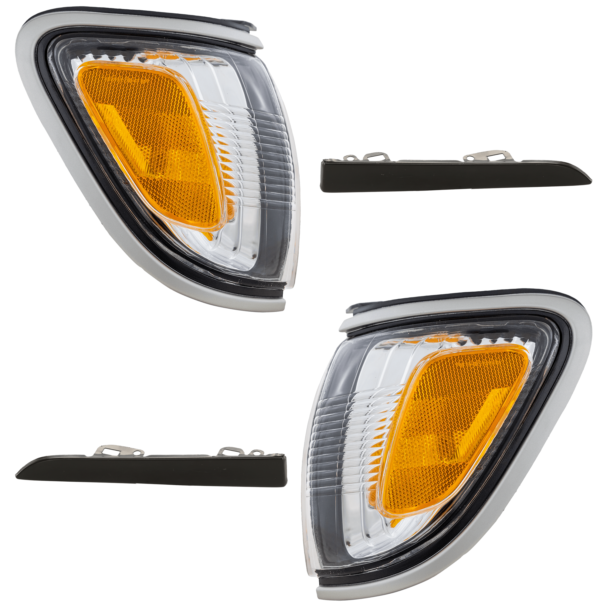 AM TACOMA 01-04 CORNER LAMP RH AND LH 4 pc Kit Assembly Halogen with Corner Light and Headlight Filler SKU KIT 072924 C2297 Partslink TO2520162 TO2521162 TO1089108 TO1088108 OEM 8161004090B0-8162004090B0-5251