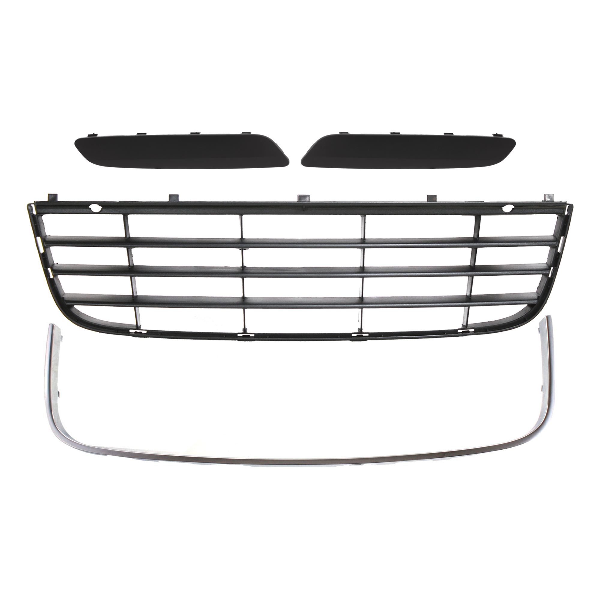 AM JETTA 05-10 GRILLE MOLDING 4 pc Kit Lower Surround Chrome SKU KIT 072924 C2319 Partslink VW1202102 VW1036106 VW1046105 VW1047105 OEM 1K08531012ZZ 1K0853677C9B9-1K0