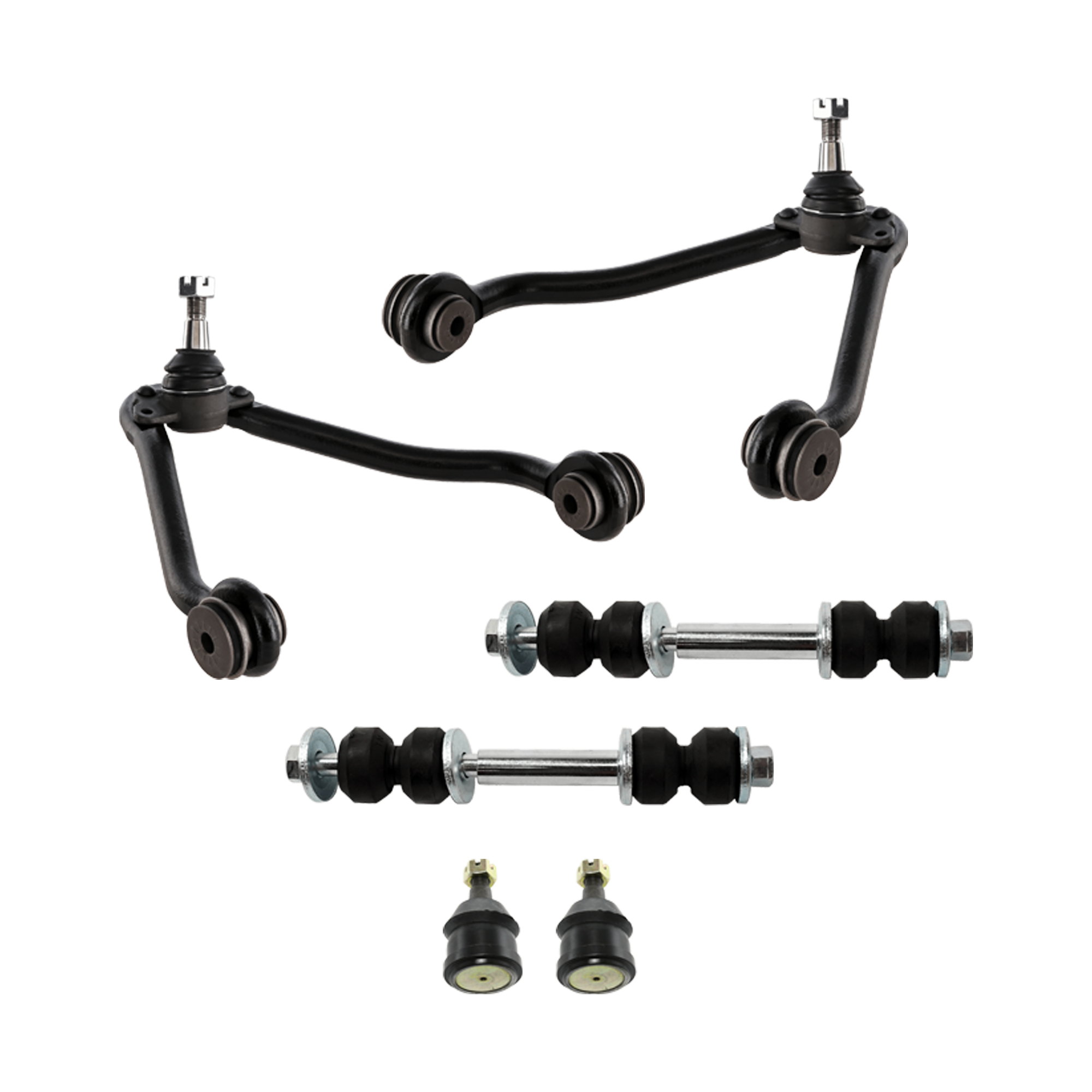 AM C FULL SIZE PICKUP 88-00 FRONT CONTROL ARM RH AND LH Upper w ball joint s 6 pc Kit with Ball Joint and Sway Bar Link SKU KIT 072924 C2327 OEM 12543997-12543998-104101-26