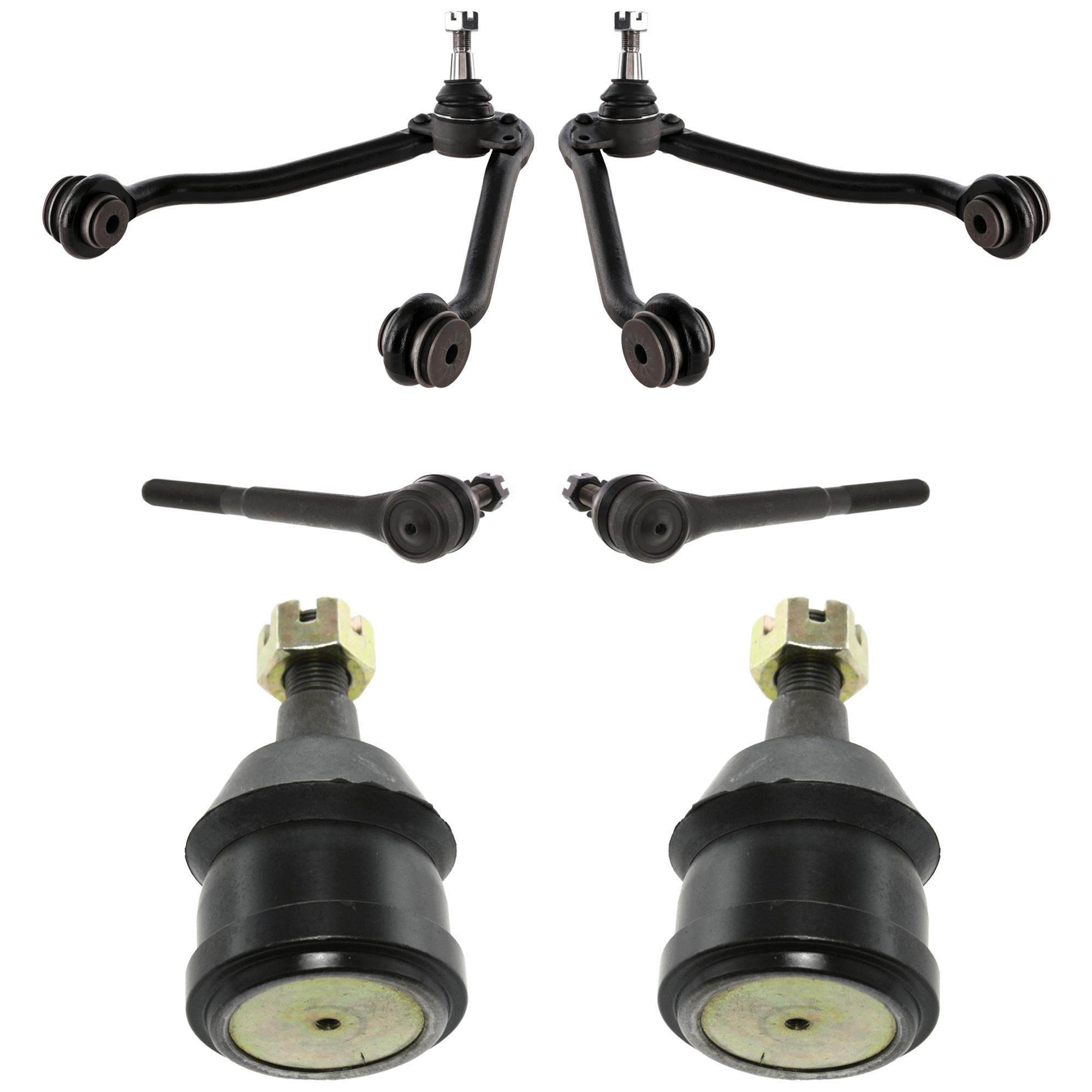 AM C FULL SIZE PICKUP 88-00 FRONT CONTROL ARM RH AND LH Upper w ball joint s 6 pc Kit with Ball Joint and Tie Rod End SKU KIT 072924 C2328 OEM 12543997-12543998-104101-26013