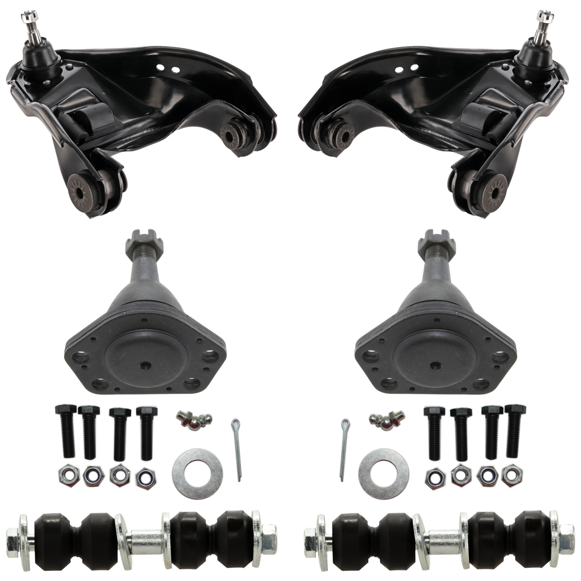 AM BLAZER JIMMY 95-05 SONOMA 95-04 FRONT CONTROL ARM RH AND LH Upper w ball joint s 6 pc Kit with Ball Joint and Sway Bar Link SKU KIT 072924 C2329 Partslink GM4512100 GM4513100 OEM 15661507-15661508-10390-286004