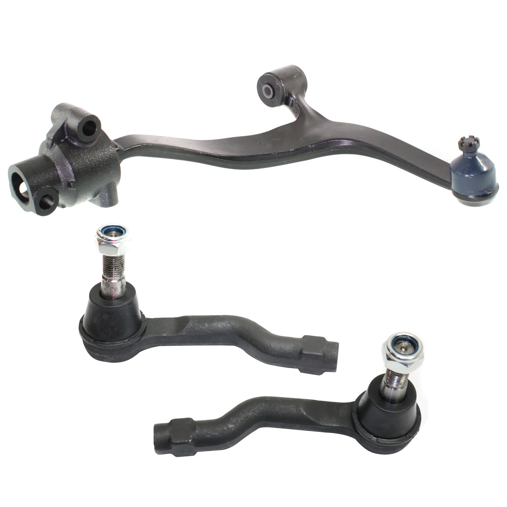 AM FX35 FX45-03-08 FRONT CONTROL ARM RH Lower 3 pc kit with Tie Rod End SKU KIT 072924 C2503 OEM 54500CG200-54501CG200 D8F40CG8