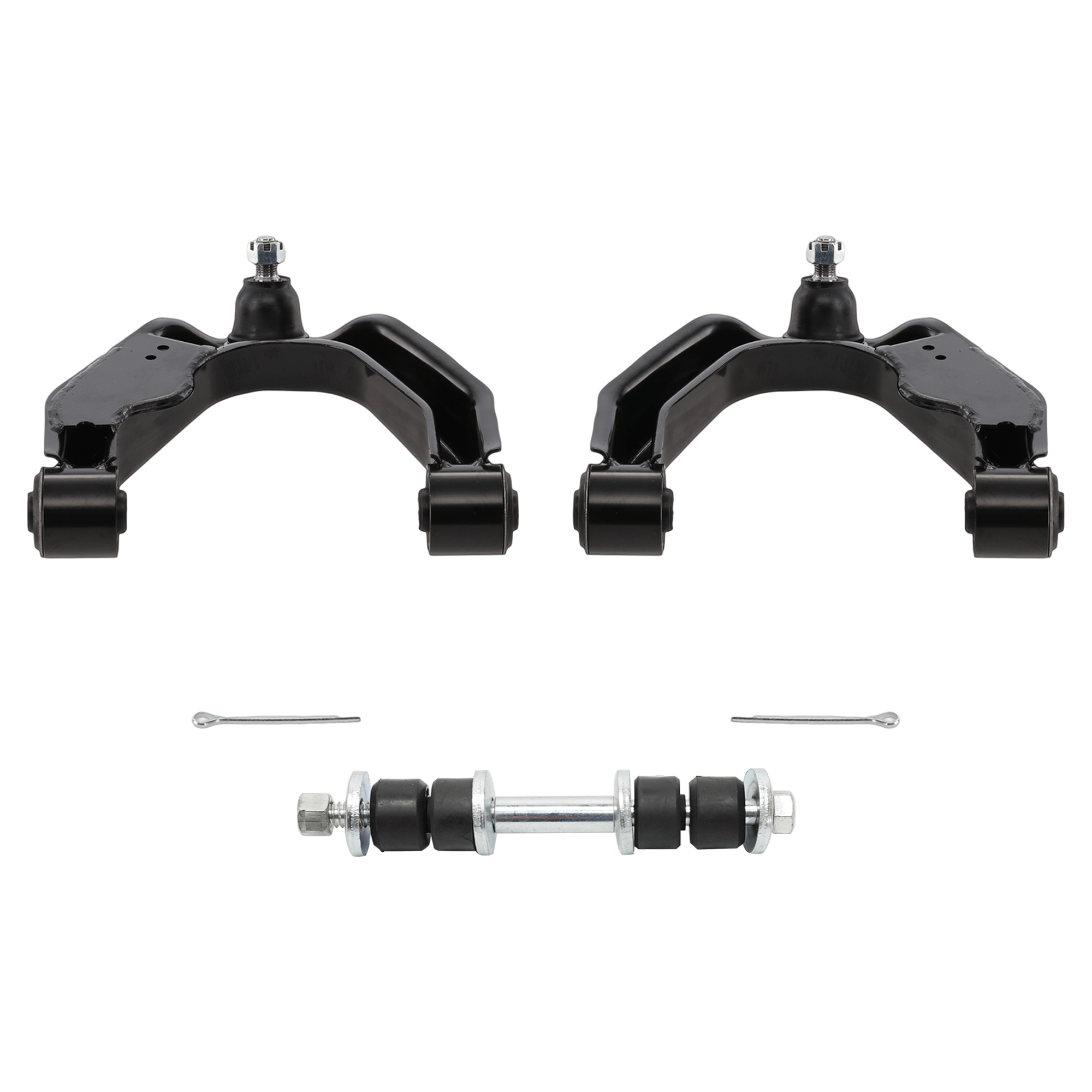 AM XTERRA 00-04 FRONT CONTROL ARM RH AND LH Upper 4 pc Kit with Sway Bar Link SKU KIT 072924 C2507 OEM 545248B550-545248B525-545258B5