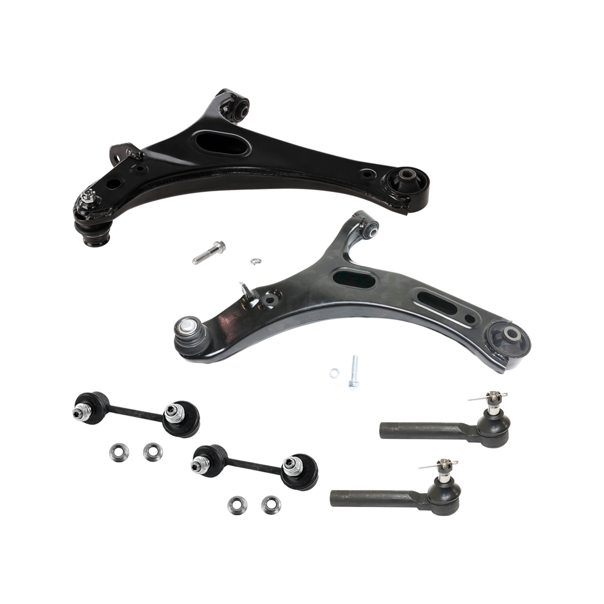 AM OUTBACK 10-14 FRONT CONTROL ARM RH AND LH w Ball Joint and Bushing 4 pc Kit with Sway Bar Link SKU KIT 072924 C2539 OEM 20202AJ04A 20202AJ05A 20420XA0