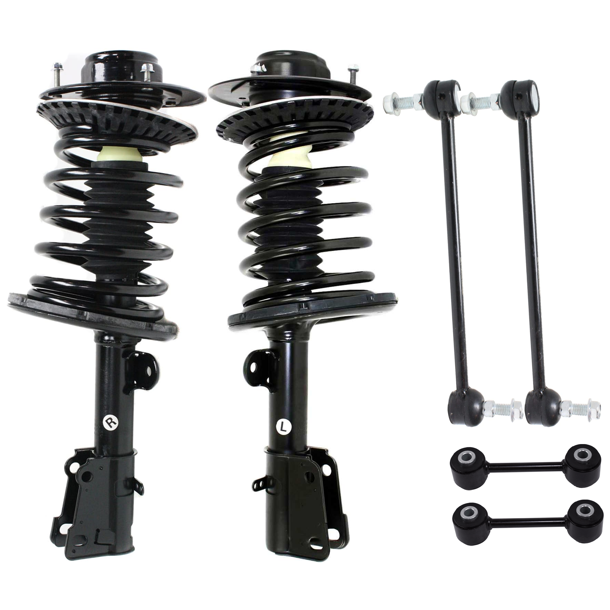 AM TOWN COUNTRY 01-07 FRONT FULLY LOADED STRUT RH AND LH 6 pc kit with Sway Bar Links SKU KIT 072924 C2656 OEM 5066336AA 5066337AA 4721074AA