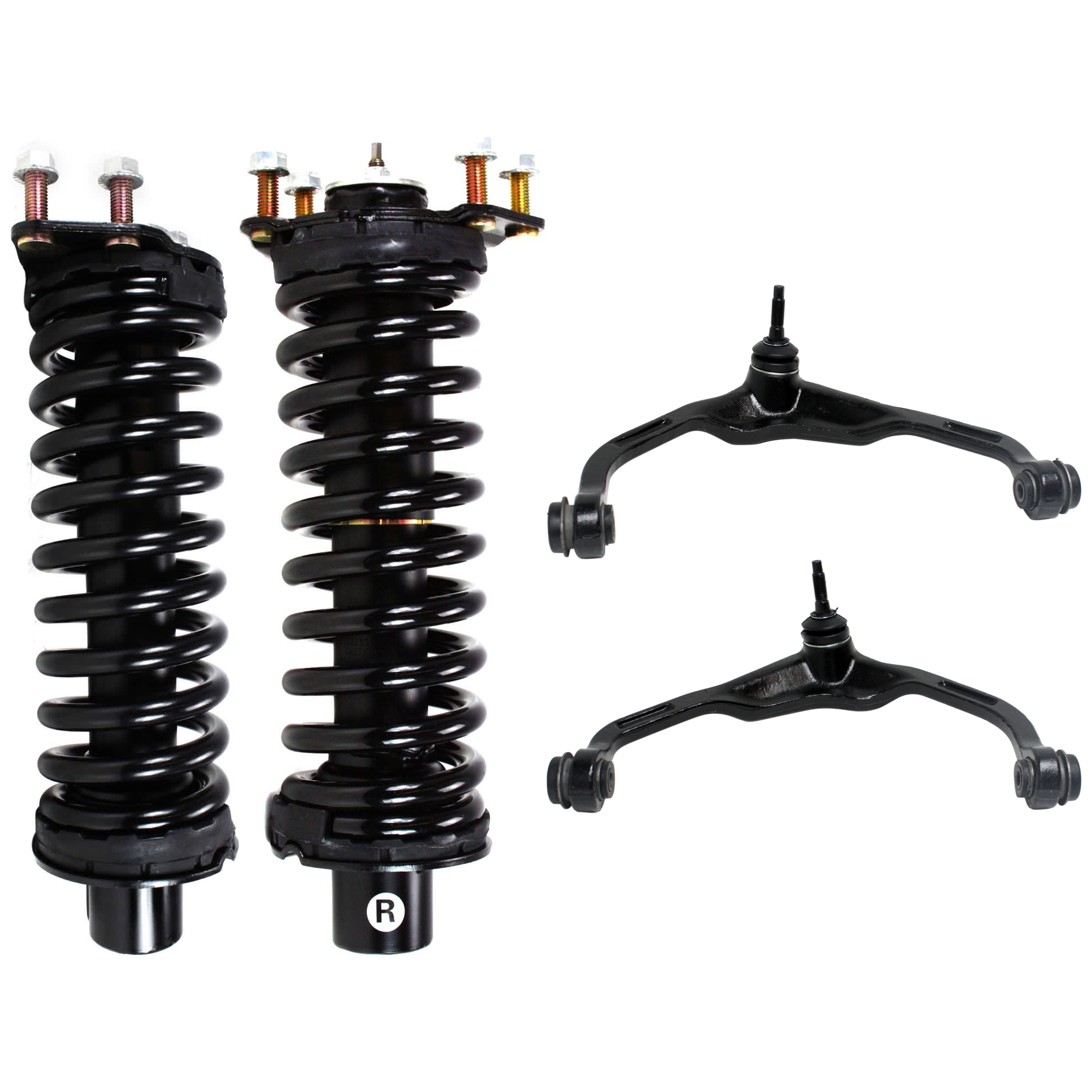AM NITRO 07-11 LIBERTY 08-12 FRONT FULLY LOADED STRUT RH AND LH 4 pc kit with Control Arms SKU KIT 072924 C2671 OEM 52088650AC 52088650AF 52125112