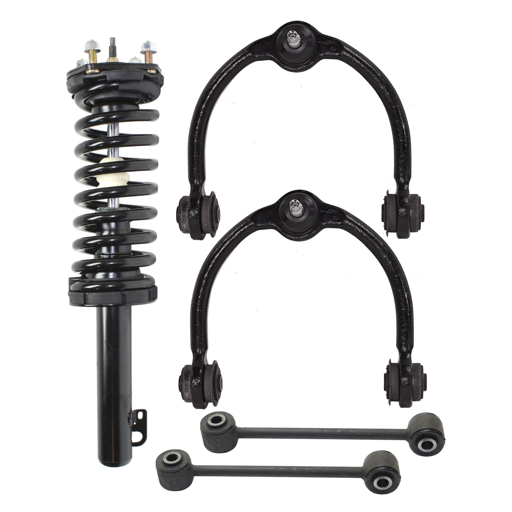 AM COMMANDER GRAND CHEROKEE 06-10 FRONT SHOCK ABSORBER 6 pc kit with Control Arm and Sway Bar Link SKU KIT 072924 C2672 OEM 11211-815361-92140147-27015118