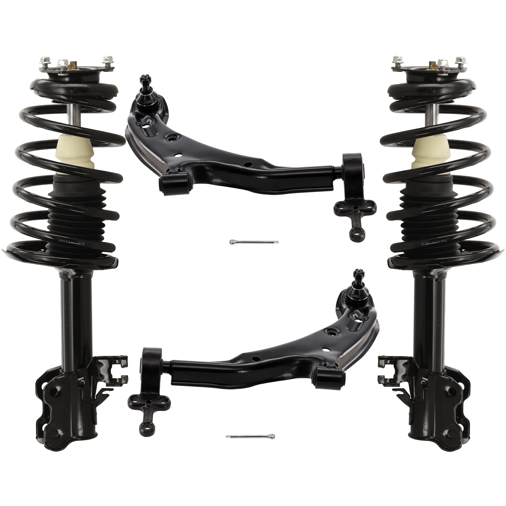 AM SENTRA 02-06 FRONT FULLY LOADED STRUT RH AND LH 4 pc kit with Control Arms SKU KIT 072924 C2679 OEM 543024Z028-543034Z026-543034Z0