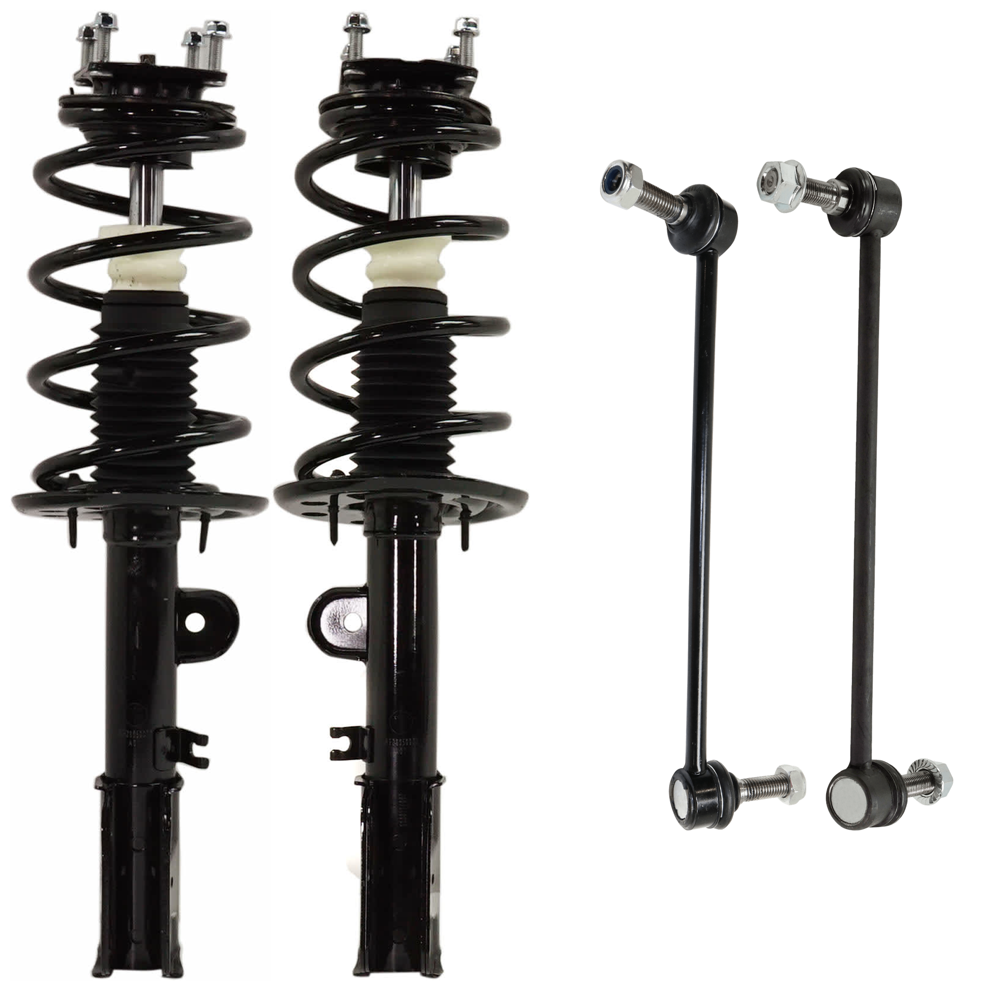 AM EXPLORER 11-13 FRONT LOADED STRUT RH AND LH 4 pc kit Gas Charged Twin tube with Sway Bar Link SKU KIT 072924 C2687 OEM 2333450R 2701594494 SR4657 DB5