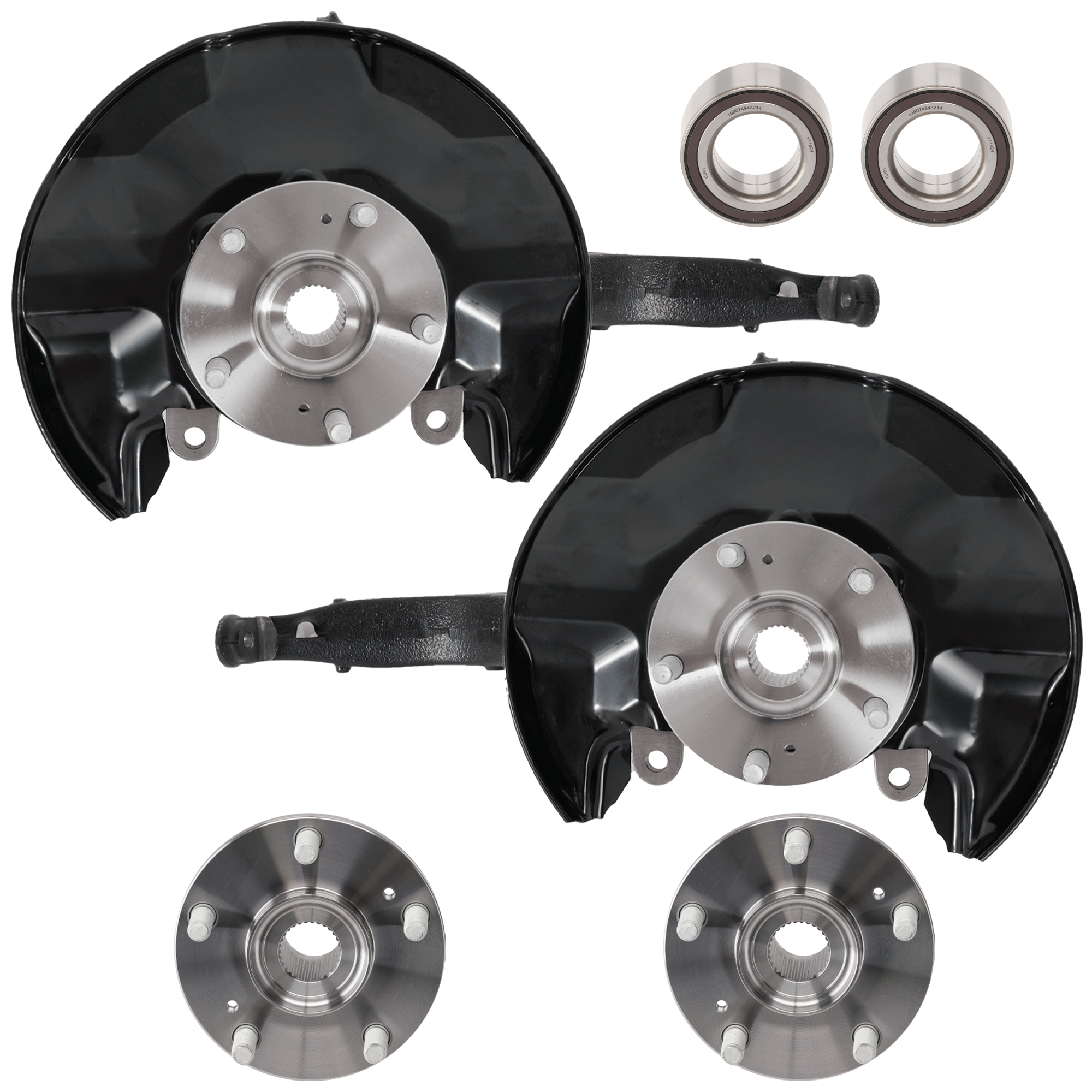 AM TSX 09-14 ACCORD 08-12 FRONT KNUCKLE RH AND LH 6 pc Kit Loaded with Wheel Bearing and Wheel Hub SKU KIT 072924 C2781 OEM 44300TA0A61-44300TA0A62-44600T