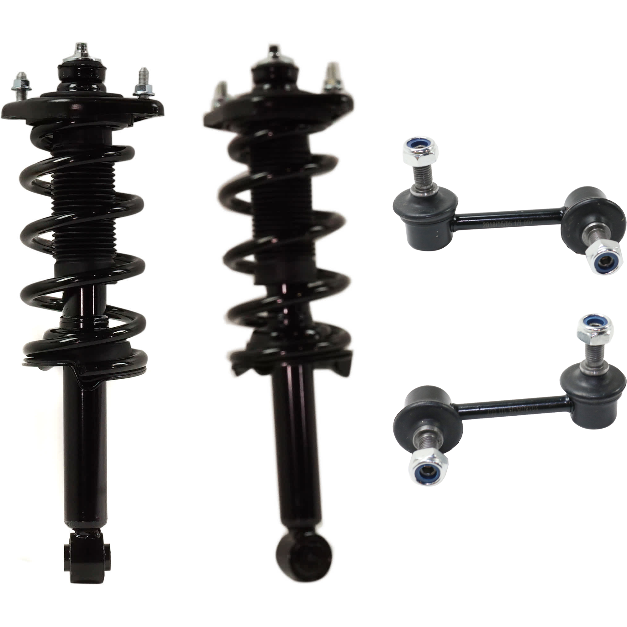 AM CR V 12-16 REAR FULLY LOADED STRUT RH AND LH 4 pc kit with Sway Bar Links SKU KIT 072924 C2897 OEM 52321SWAA01-52320SWAA01