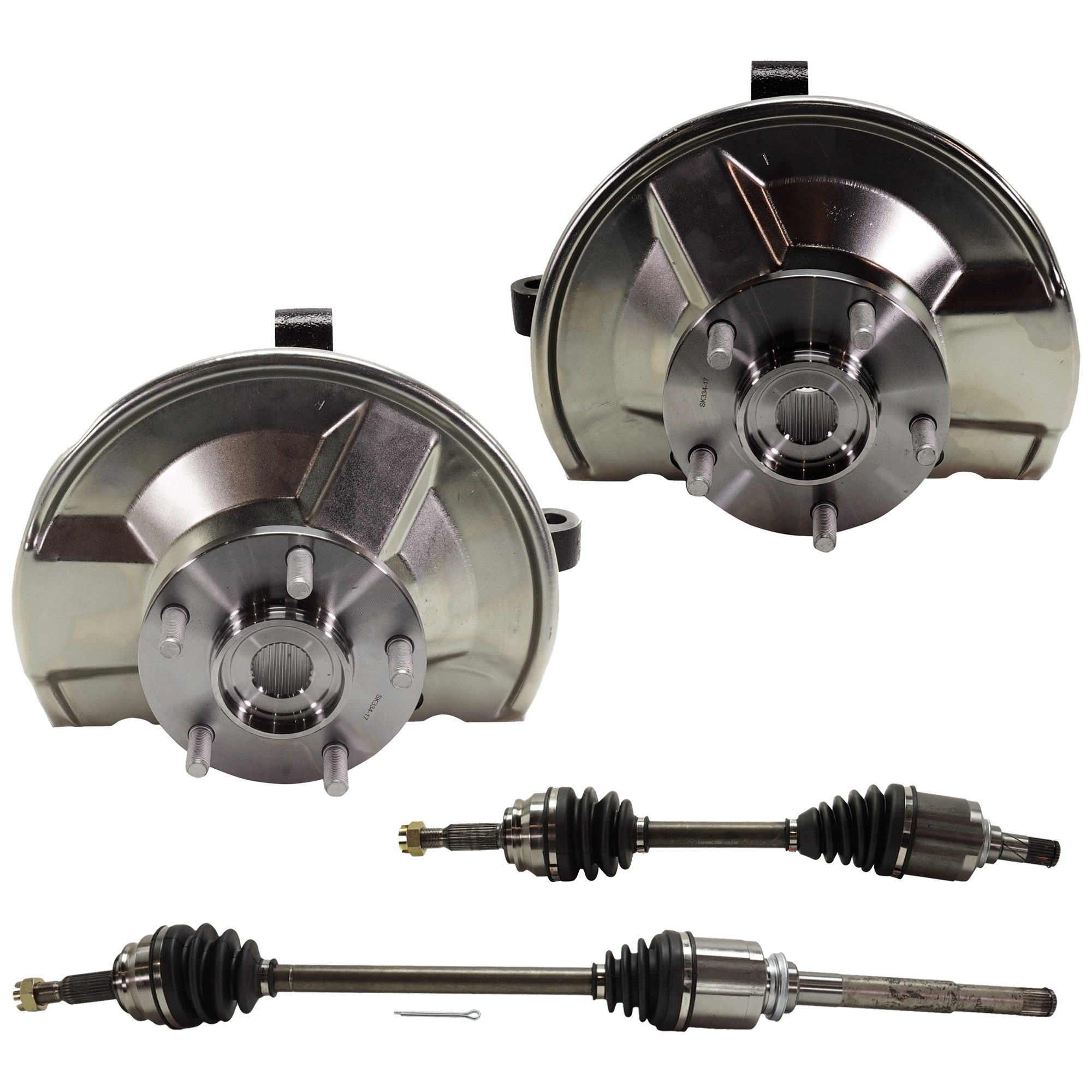 AM PATRIOT 10-15 COMPASS 07-17 FRONT KNUCKLE RH AND LH 4 pc kit with Axle Assembly SKU KIT 072924 C2900