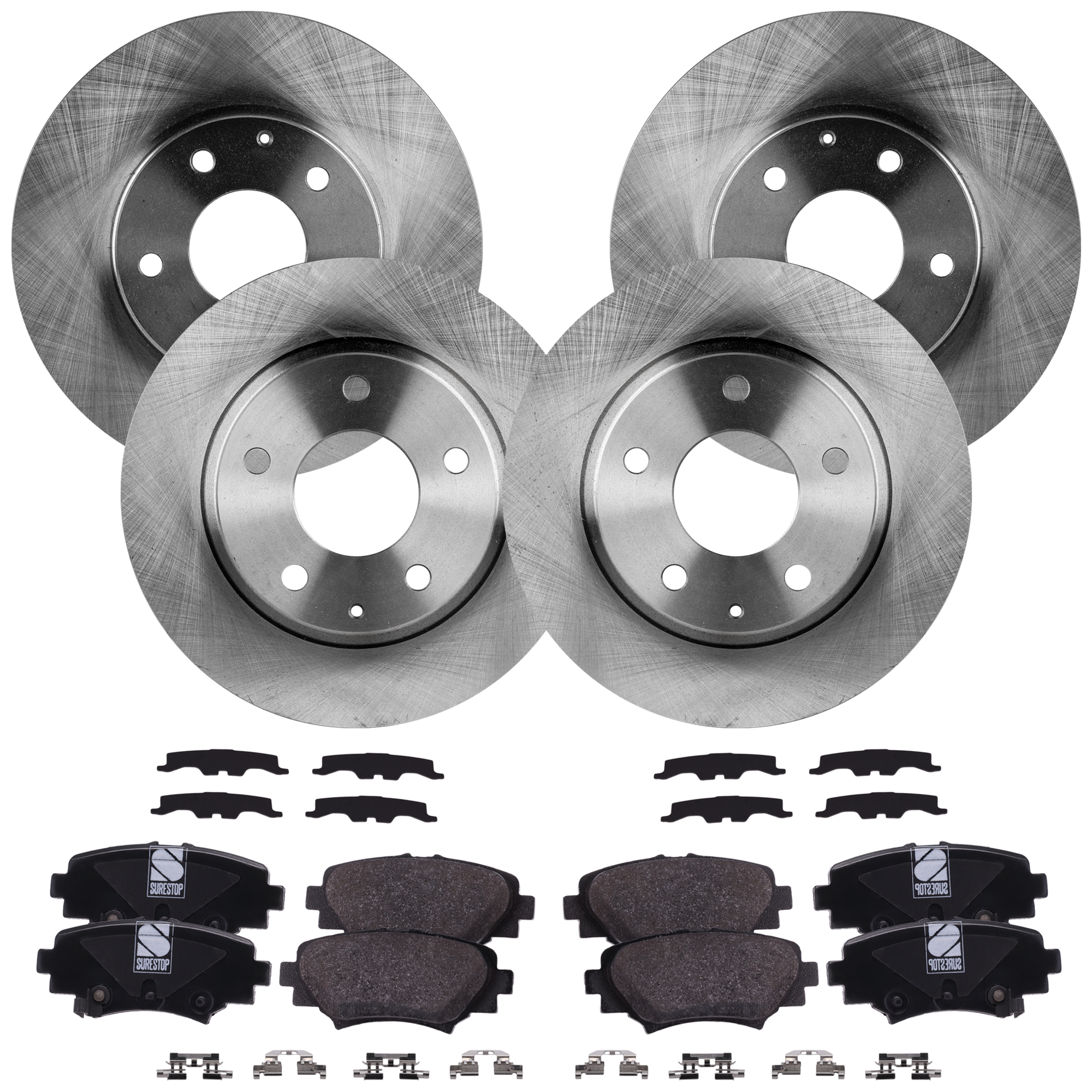 AM MAZDA 3-14-16 FRONT AND REAR BRAKE DISC AND PAD KIT 4 Wheel Set SKU KIT 072924 C2931 OEM B45A33251A 44787-0833586-60080