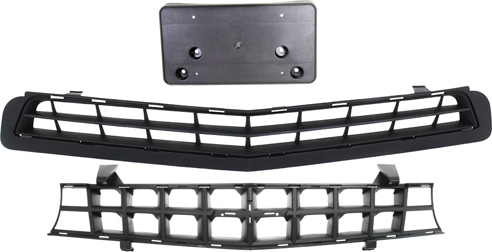 AM CAMARO 10-13 GRILLE 3 pc Kit Textured Black Shell and Insert LS LT Models 13 w o Hot Wheels Pkg SKU KIT 072924 C2992 Partslink GM1200620 GM1036125 GM1068127 OEM 92243533-92228228-92218025