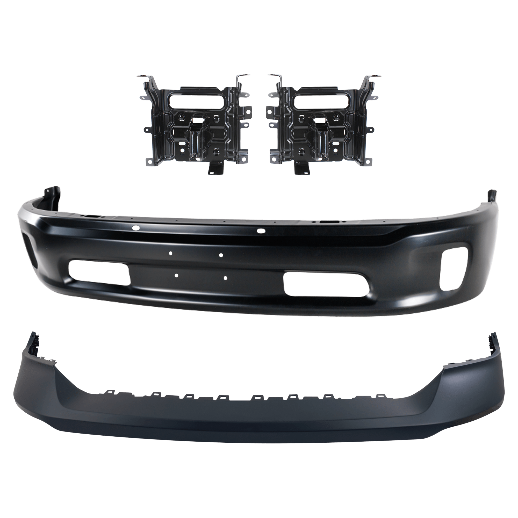 AM 1500-14-18-1500 CLASSIC 19-21 FRONT BUMPER Lower 4 pc kit w Bumper Cover and Bumper Bracket SKU KIT 072924 C3003 Partslink CH1002399 CH1061104 CH1014108 OEM 68160854AB 68232485AA 68197697