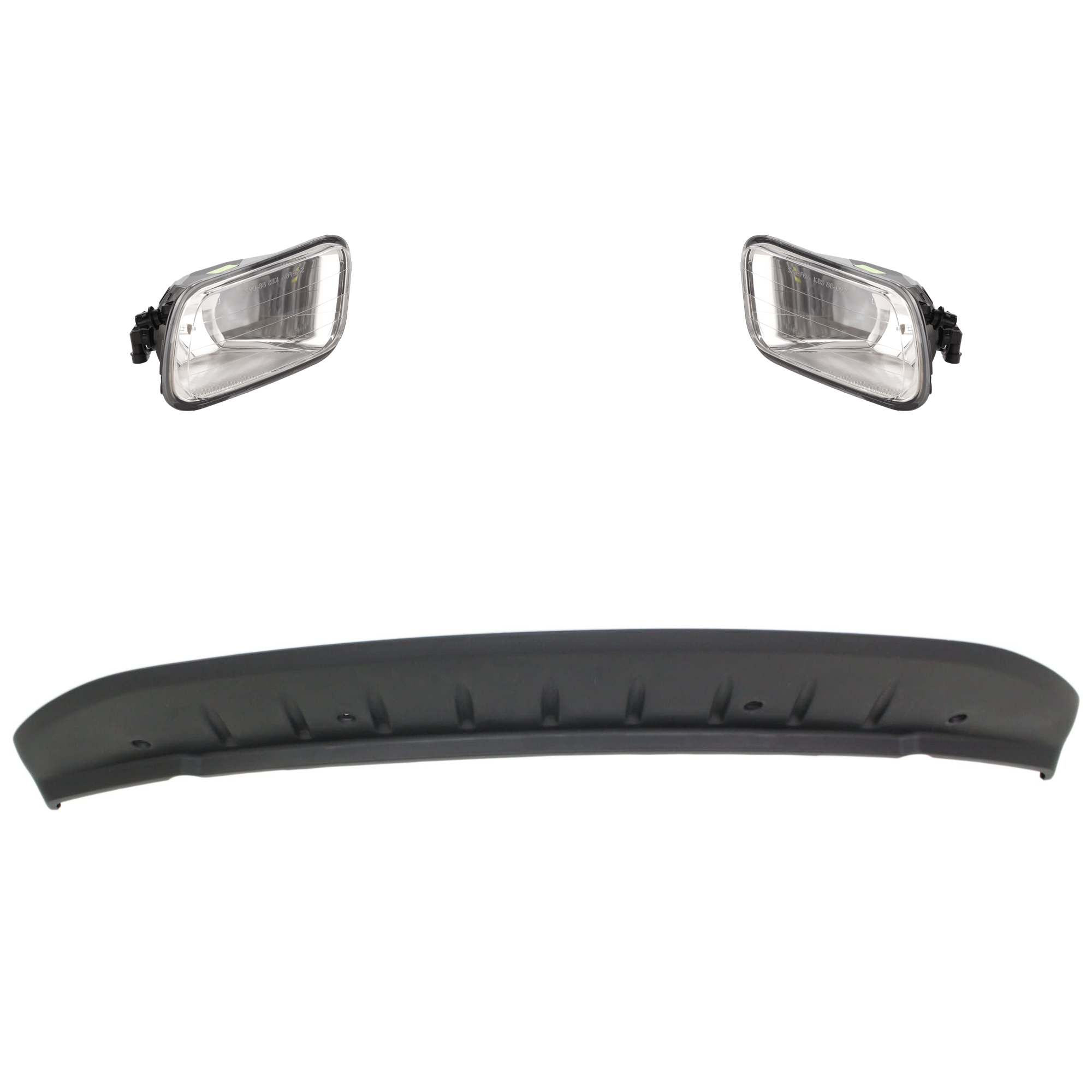 AM RAM 1500-09-10 FRONT LOWER VALANCE Air Dam Plastic 3 pc kit with Fog Light SKU KIT 072924 C3028 OEM 55112616AA 55372735AB PFM 5537