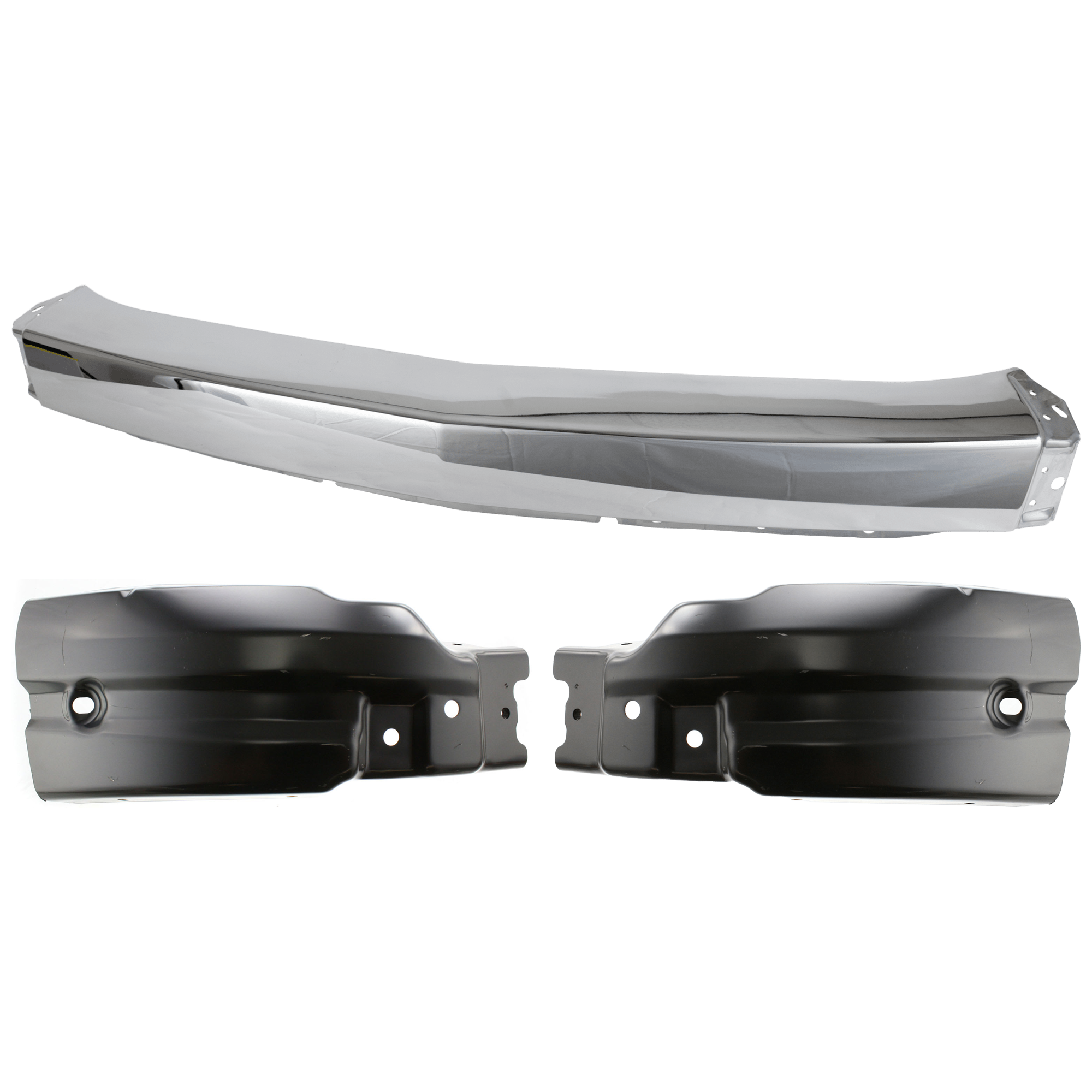 AM SILVERADO 1500-07-08 FRONT BUMPER 3 pc kit w Bumper End SKU KIT 072924 C3040 Partslink GM1002830 GM1004148 GM1005148 OEM 15836961-22737638-22737639