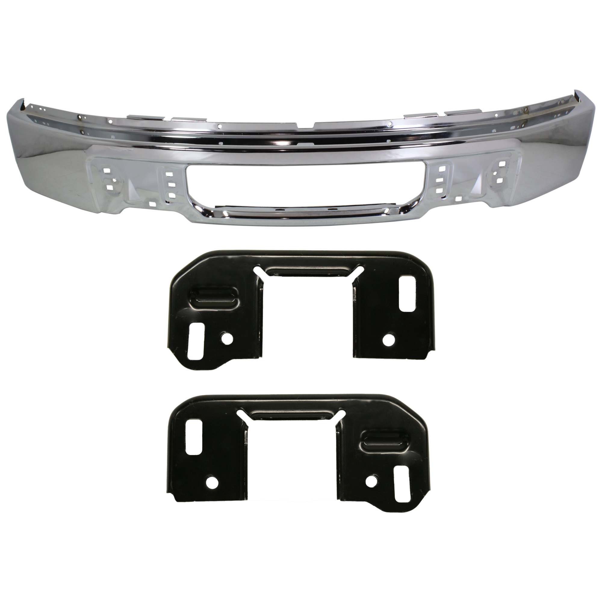 AM F 150-10-14 FRONT BUMPER 3 pc kit w Bumper Bracket SKU KIT 072924 C3042 Partslink FO1002412 FO1066177 FO1067177 OEM 9L3Z17757A 9L3Z5D059AA 9L3Z5D0