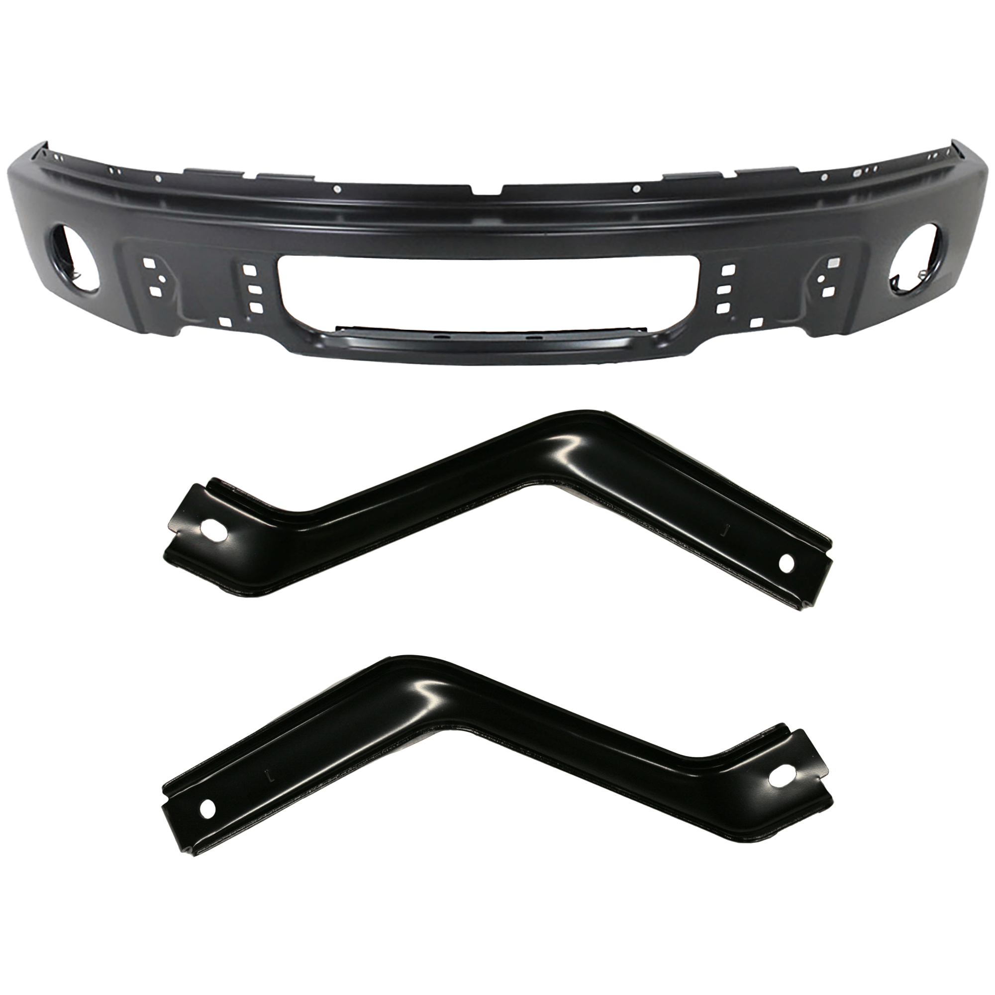 AM F 150-09-14 FRONT BUMPER 3 pc kit w Bumper Bracket SKU KIT 072924 C3045 Partslink FO1002413 FO1066179 FO1067179 OEM 9L3Z17757DPTM 9L3Z17755B 9L3Z1