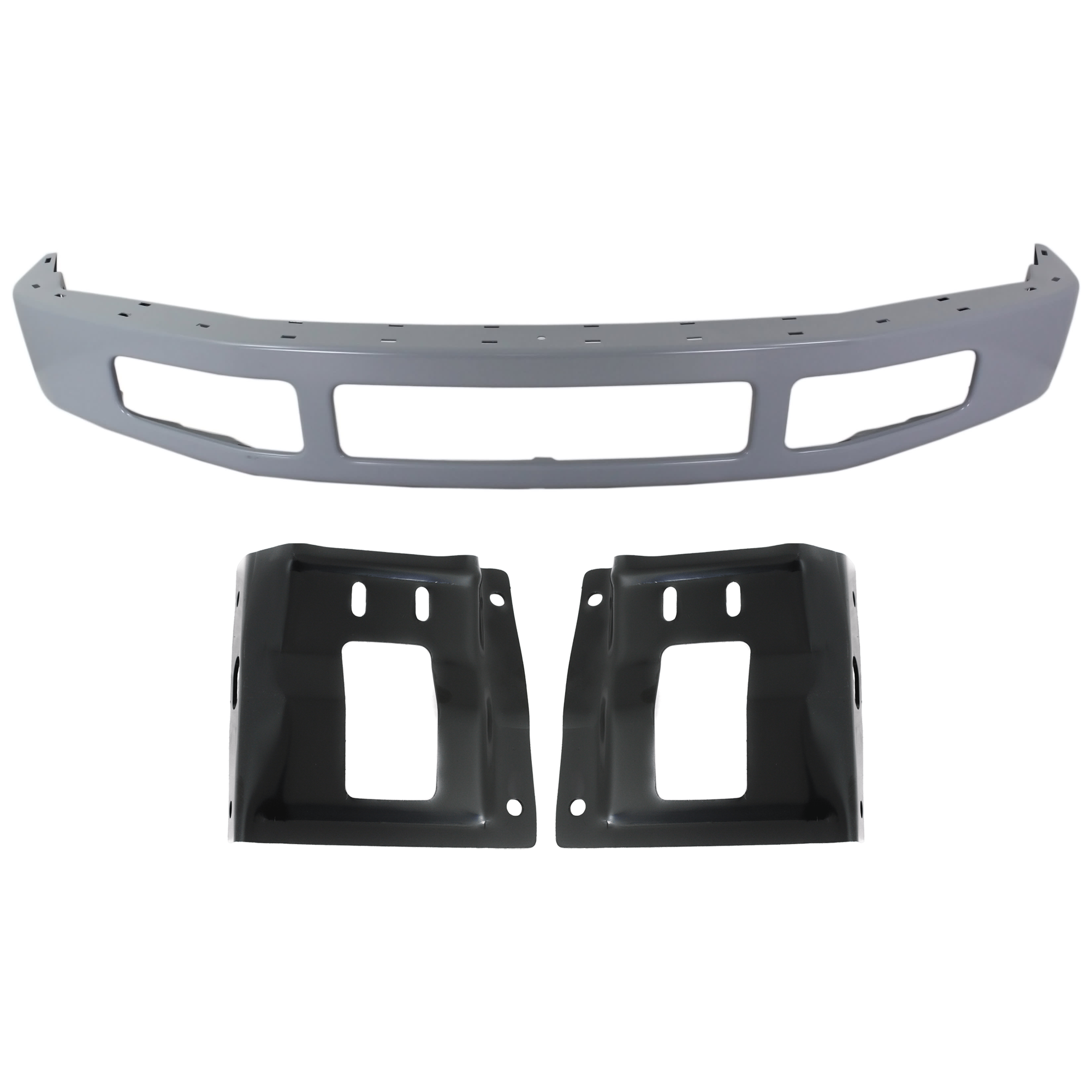 AM F 250 F 350 SUPER DUTY 08-10 FRONT BUMPER 3 pc kit w Bumper Bracket SKU KIT 072924 C3051 Partslink FO1002403 FO1066173 FO1067173 OEM 8C3Z17757CPTM 8C3Z17B985A 8C3Z