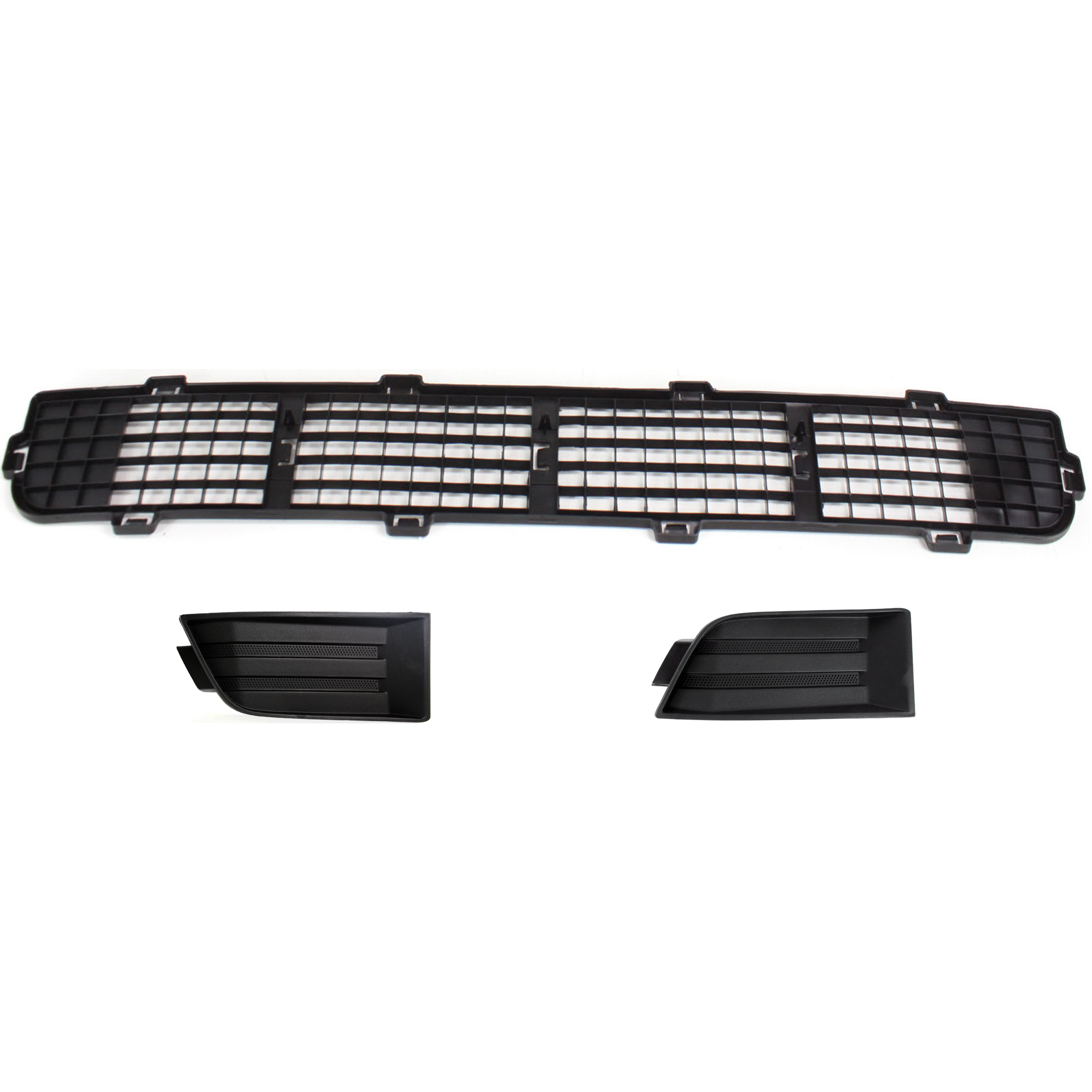AM EDGE 07-10 FRONT BUMPER GRILLE Textured Black 3 pc Kit with Fog Light Cover SKU KIT 072924 C3054 Partslink FO1036123 FO1038110 FO1039110 OEM 7T4Z17K945A 7T4Z17E811A 7T4Z17