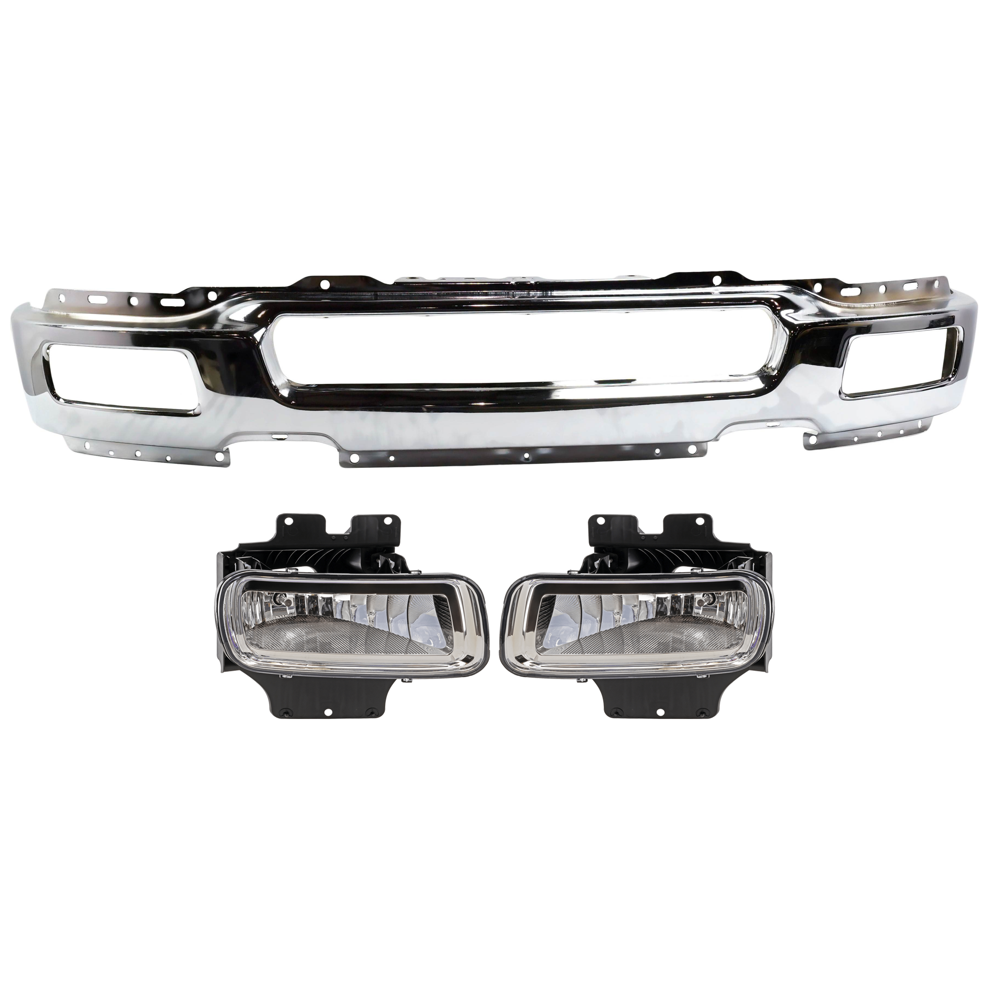 AM F 150-04-06 MARK LT 06-06 FRONT BUMPER 3 pc kit w Fog Light SKU KIT 072924 C3057 Partslink FO1002390 FO2593209 FO2592209 OEM 4L3Z17757BA 5L3Z15200A 5L3Z152
