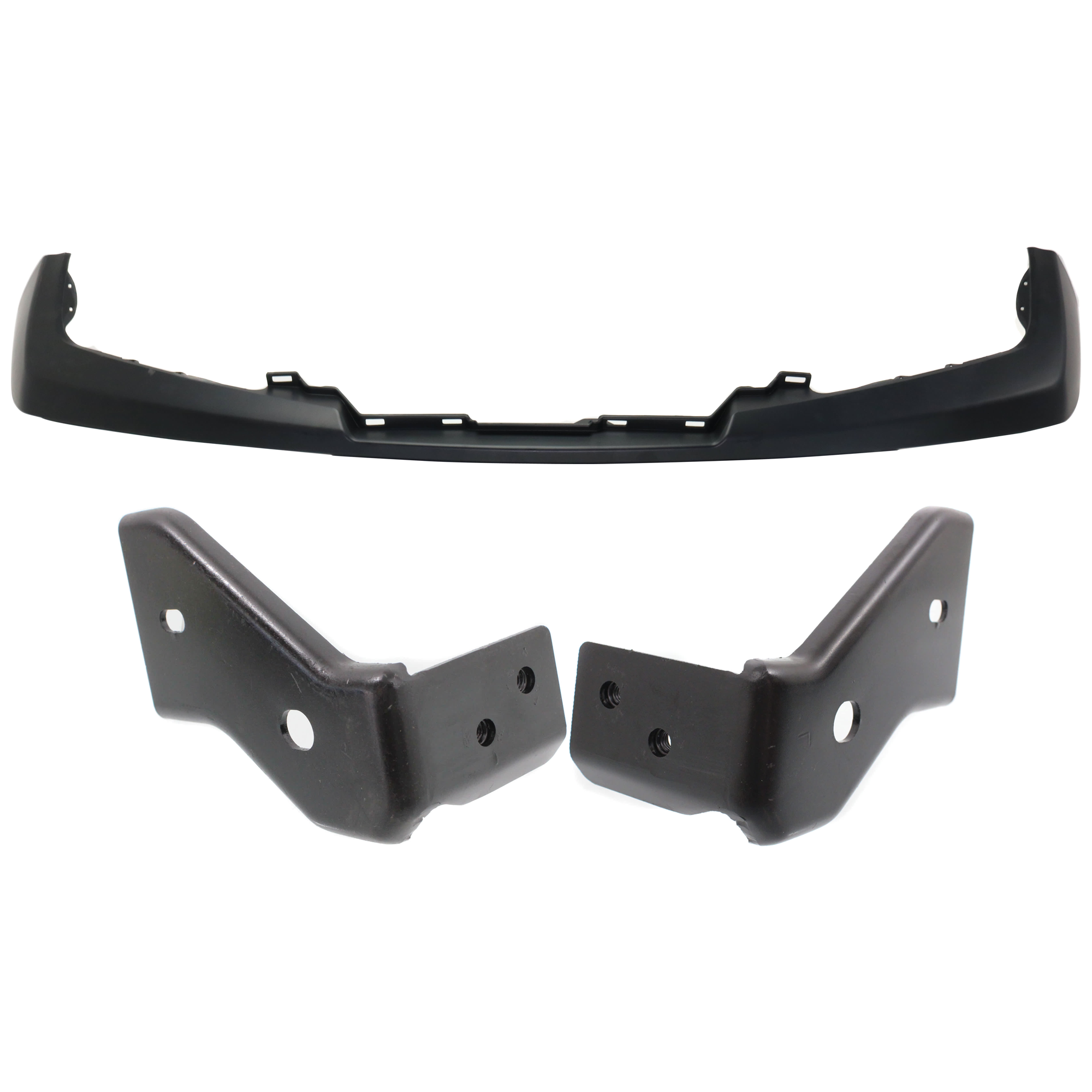 AM FRONTIER 09-19 FRONT BUMPER MOLDING 3 pc Kit w Bumper Bracket SKU KIT 072924 C3088 Partslink NI1014100 NI1042100 NI1043100 OEM 62025ZL00B 62215ZL00B 62214ZL0