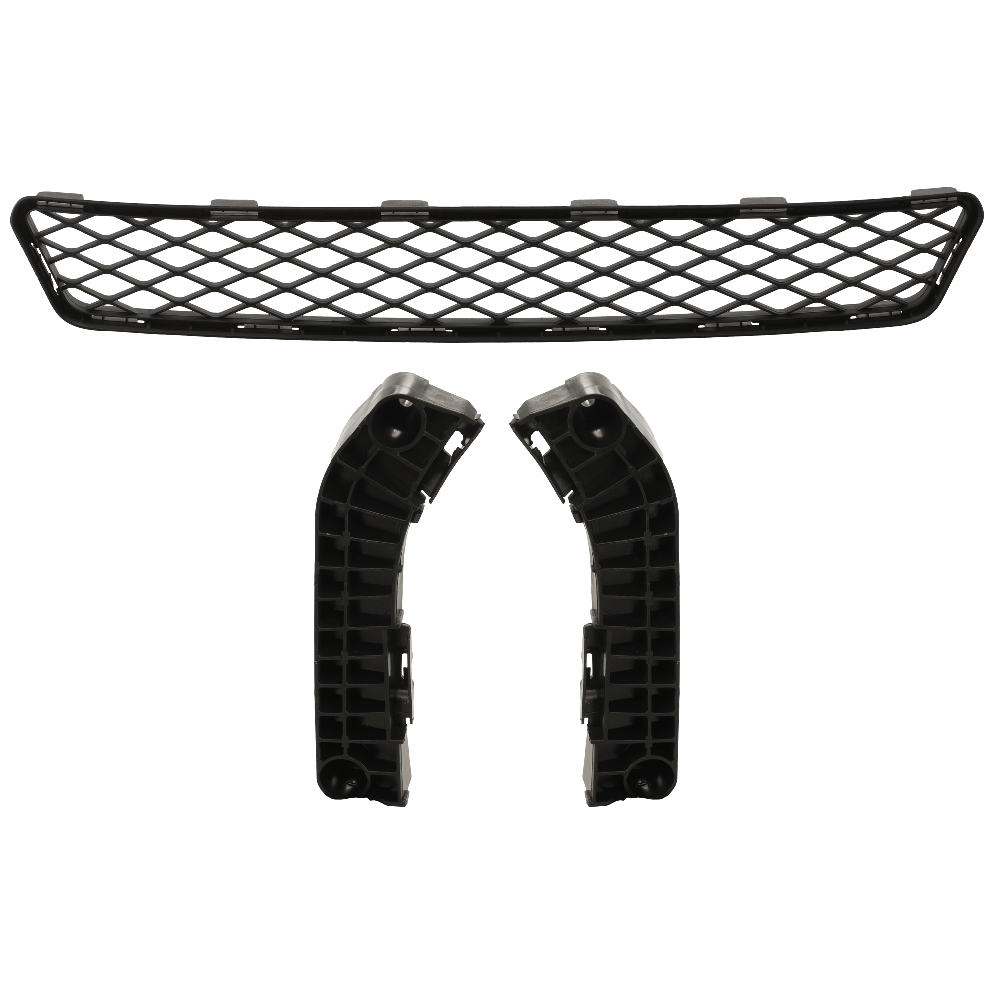 AM CAMRY 10-11 FRONT BUMPER GRILLE Textured Black 3 pc Kit with Bumper Bracket SKU KIT 072924 C3097 Partslink TO1036123 TO1043108 TO1042108 OEM 5311206170-5253506030-52536060