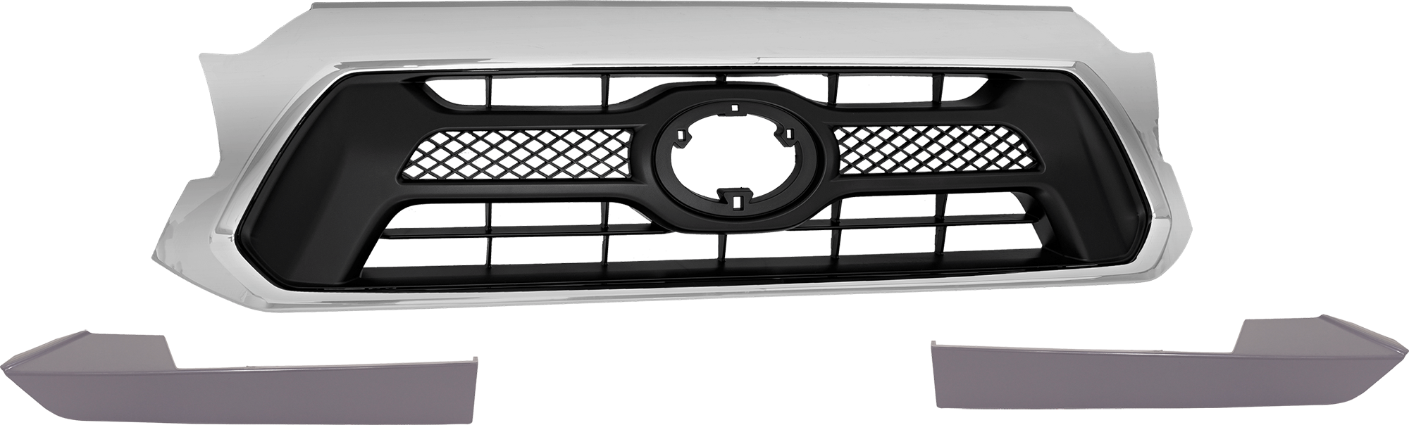 AM TACOMA 12-15 GRILLE 3 pc Kit Chrome Shell Painted Black Insert SKU KIT 072924 C3108 Partslink TO1200351 TO1088118 TO1089118 OEM 5310004491-5250304900-52502049
