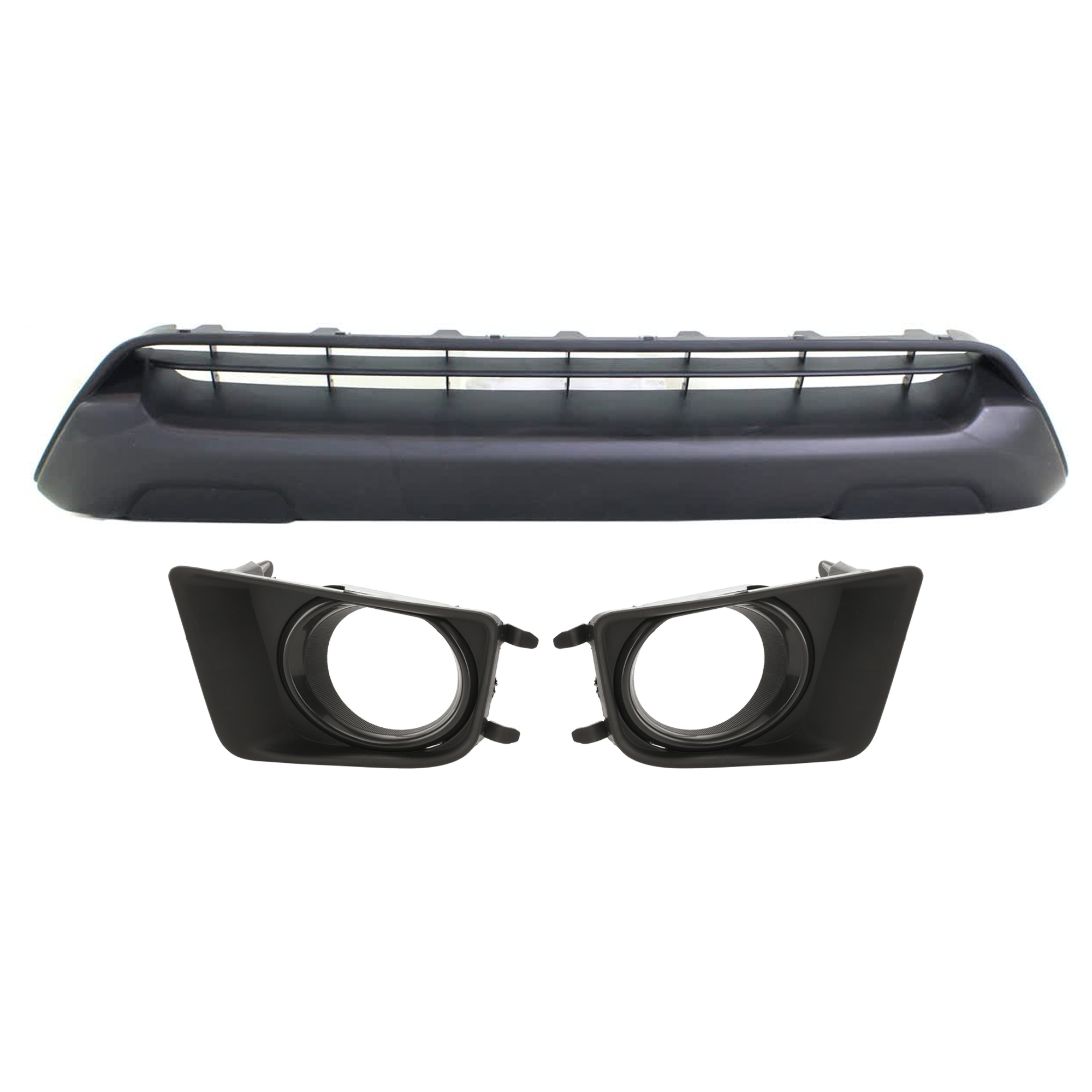 AM TACOMA 12-15 FRONT BUMPER GRILLE Textured Black 3 pc Kit with Fog Light Trim SKU KIT 072924 C3114 Partslink TO1036133 TO1038152 TO1039152 OEM 5311204030-8148204020-81481040