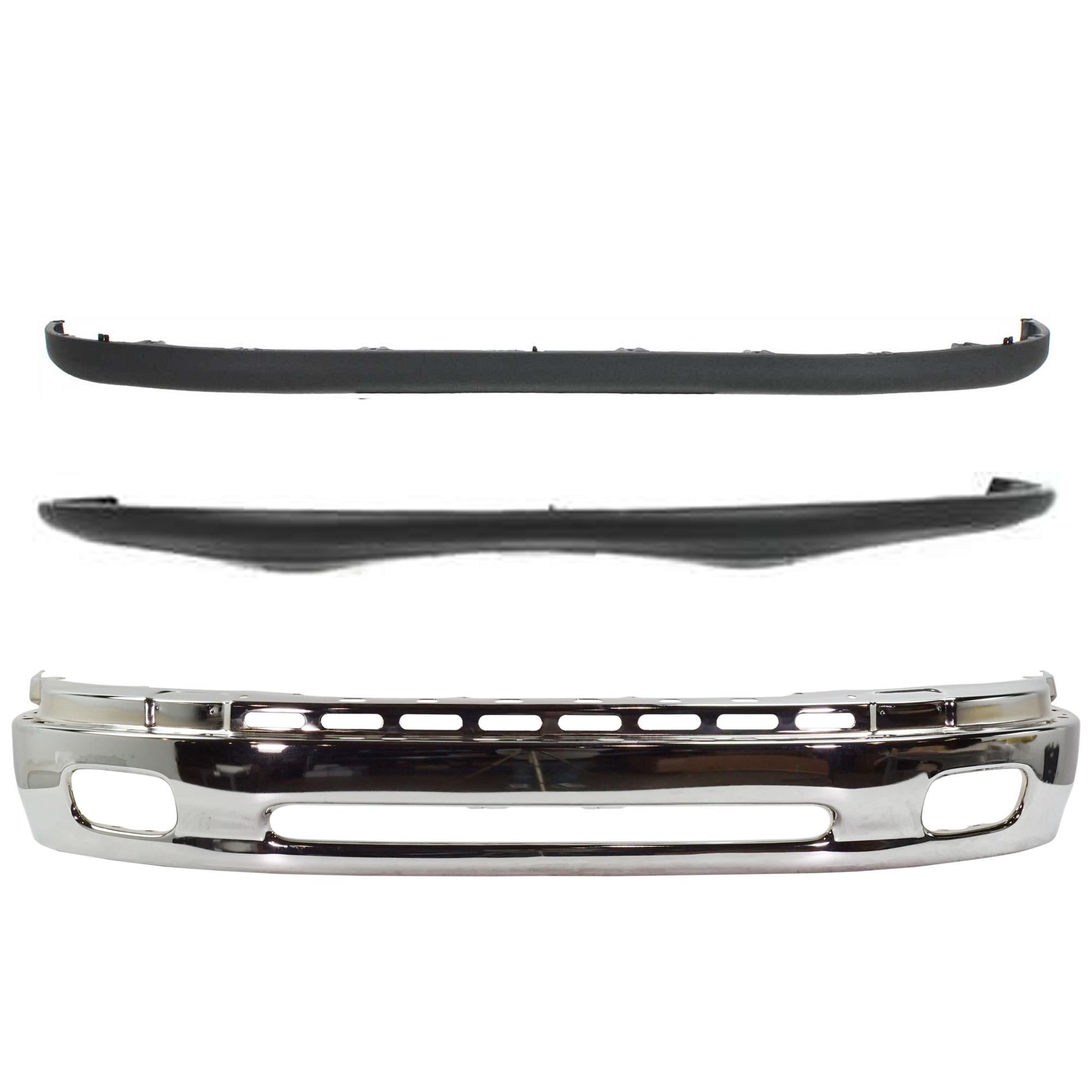 AM TUNDRA 00-06 FRONT BUMPER Lower Chrome Steel Type 3 pc Kit with Bumper Cover and Valance SKU KIT 072924 C3160 Partslink TO1002170 TO1000198 TO1095180 OEM 521010C020-521190C010-539110C0