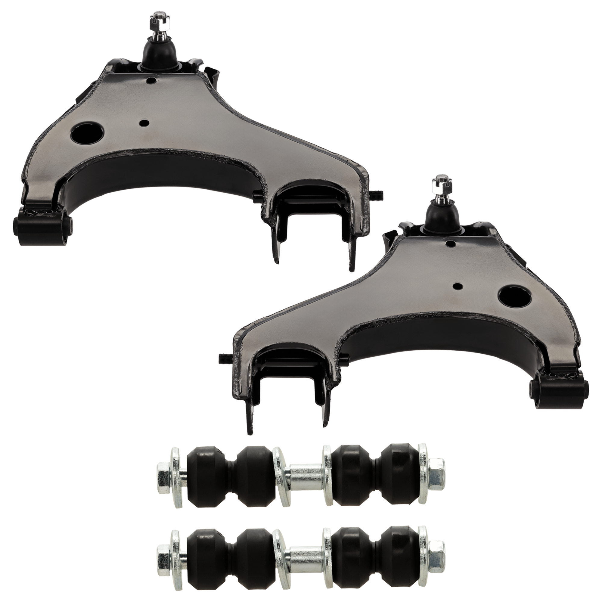 AM FRONTIER 98-04 FRONT CONTROL ARM RH AND LH Lower w ball joint s 4 pc Kit with Sway Bar Link SKU KIT 072924 C3283 Partslink NI4510103 NI4511103 OEM 545009Z510-545008B525-545019Z5