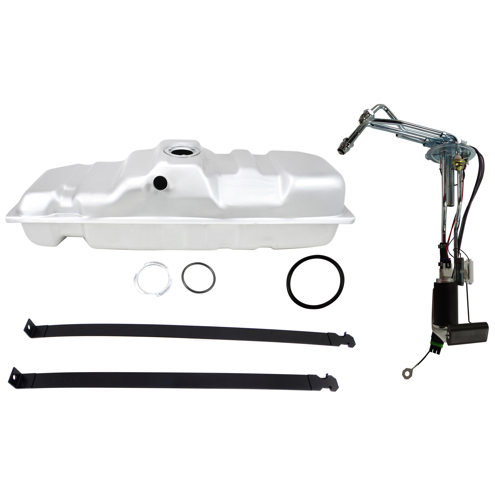 AM C K FULL SIZE P U 88-95 FUEL TANK 4 pc kit Mounts Ahead of Rear Axle Short Long Bed 25 Gal. SKU KIT 072924 C3367 OEM 15636251-19111396-25028611