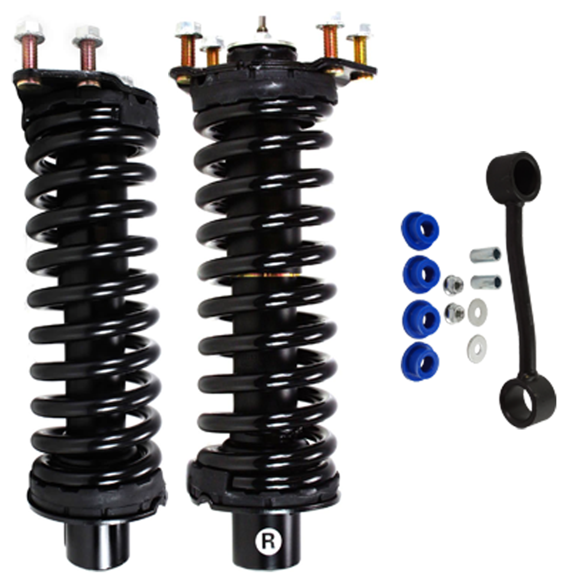 AM LIBERTY 08-12 FULLY LOADED STRUT 4 pc Kit with Sway Bar Link SKU KIT 072924 C3401 OEM 52088650AC 52088650AF 52125295